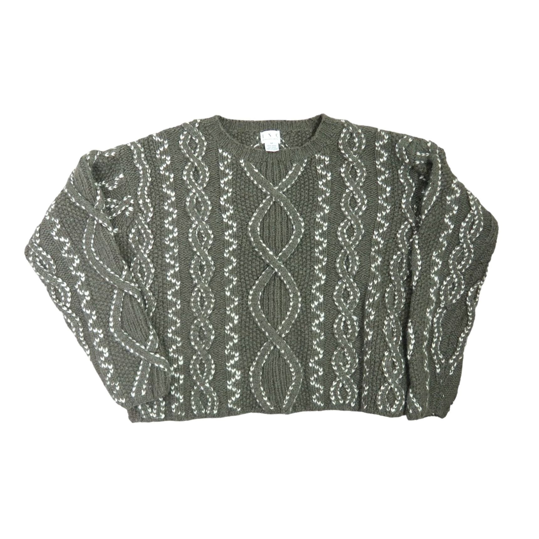 Vintage VINTAGE INC International Concepts Olive Green and Cream Wool Sweater M Size M / US 6-8 / IT 42-44 - 5 Thumbnail