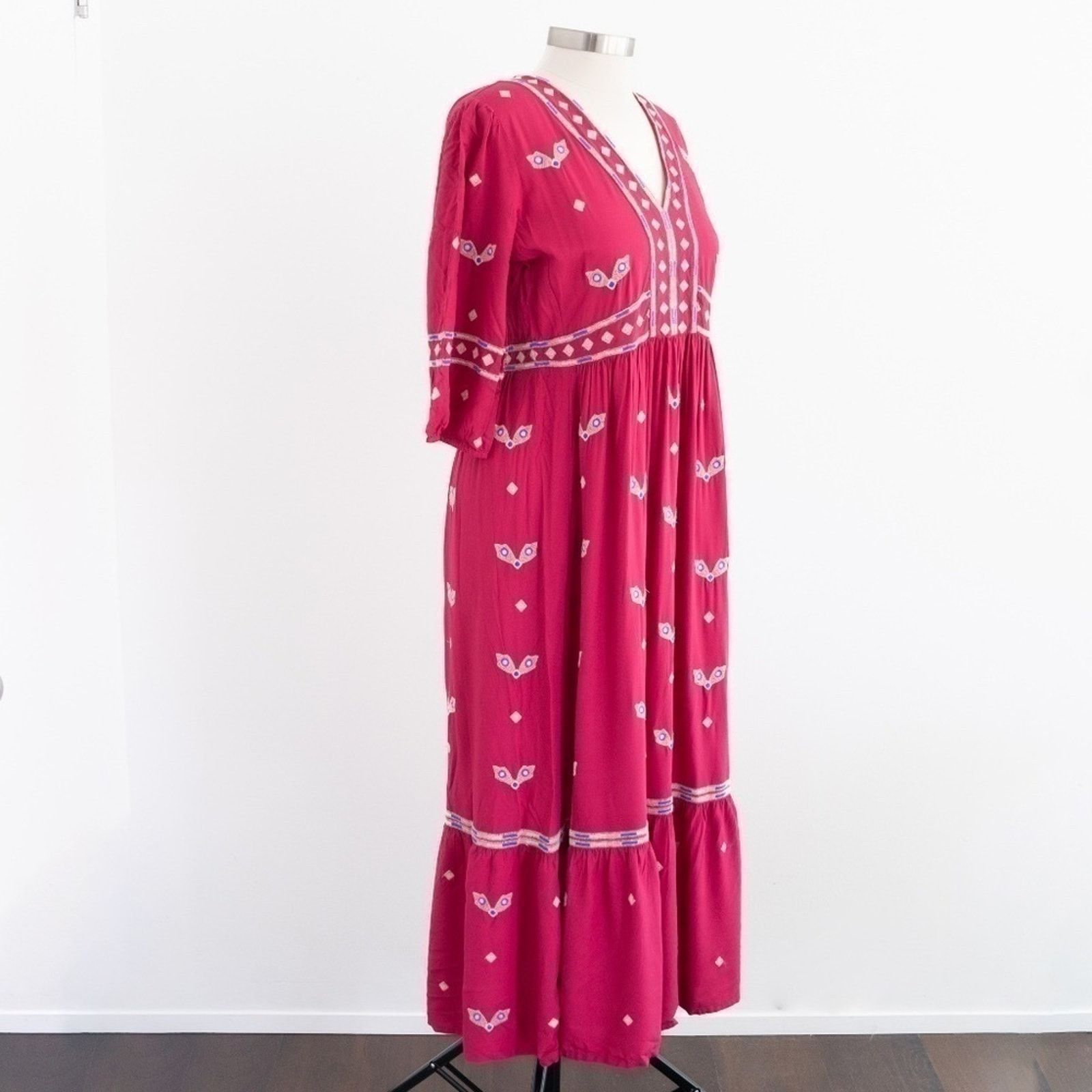 ba&sh ba&sh. Java Embroidered Boho Midi Dress. Size L / US 10 / IT 46 - 7 Thumbnail