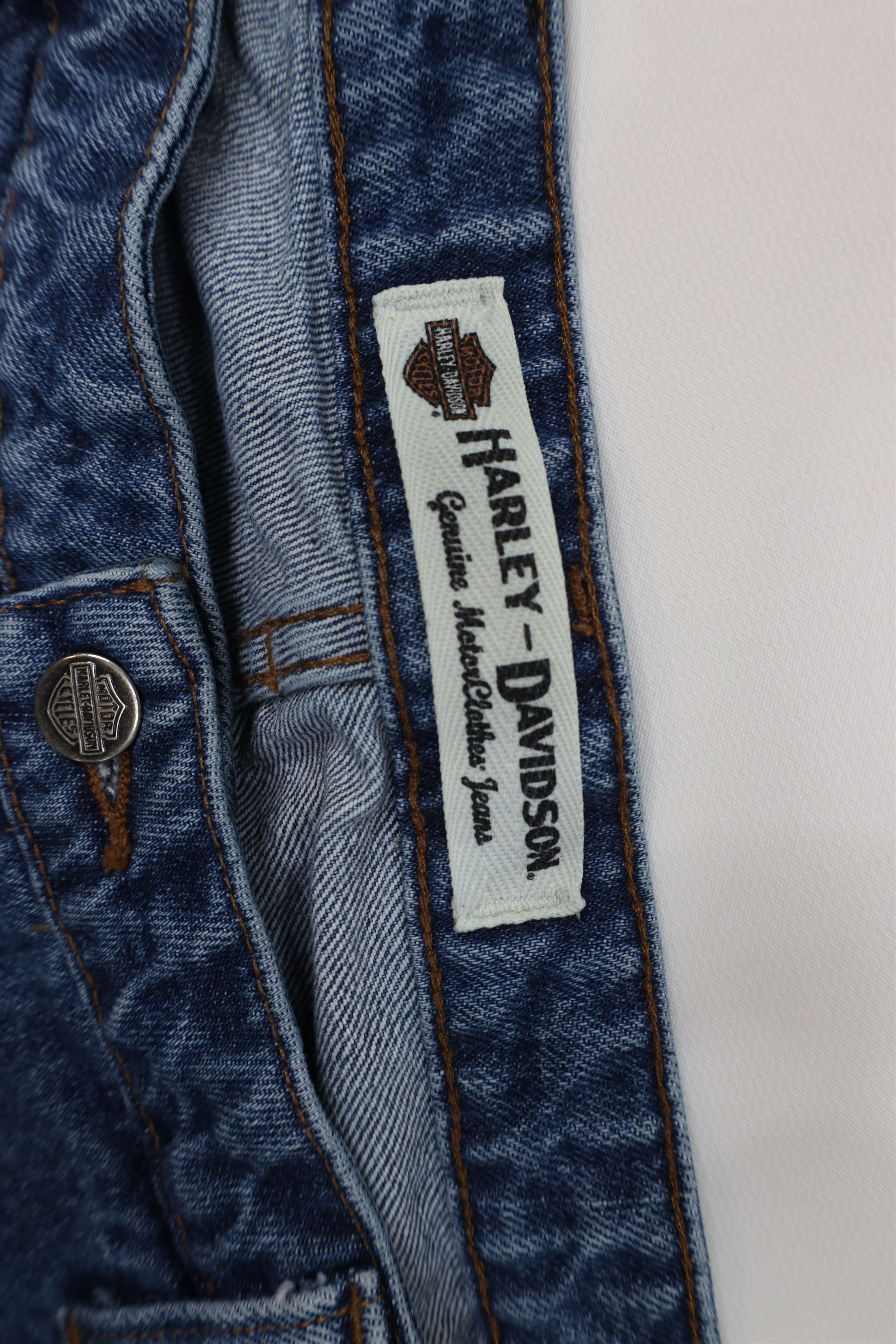 Harley Davidson Vintage Y2K Harley Davidson Flared Wide Leg Denim Jeans Blue Size 32" / US 10 / IT 46 - 7 Thumbnail