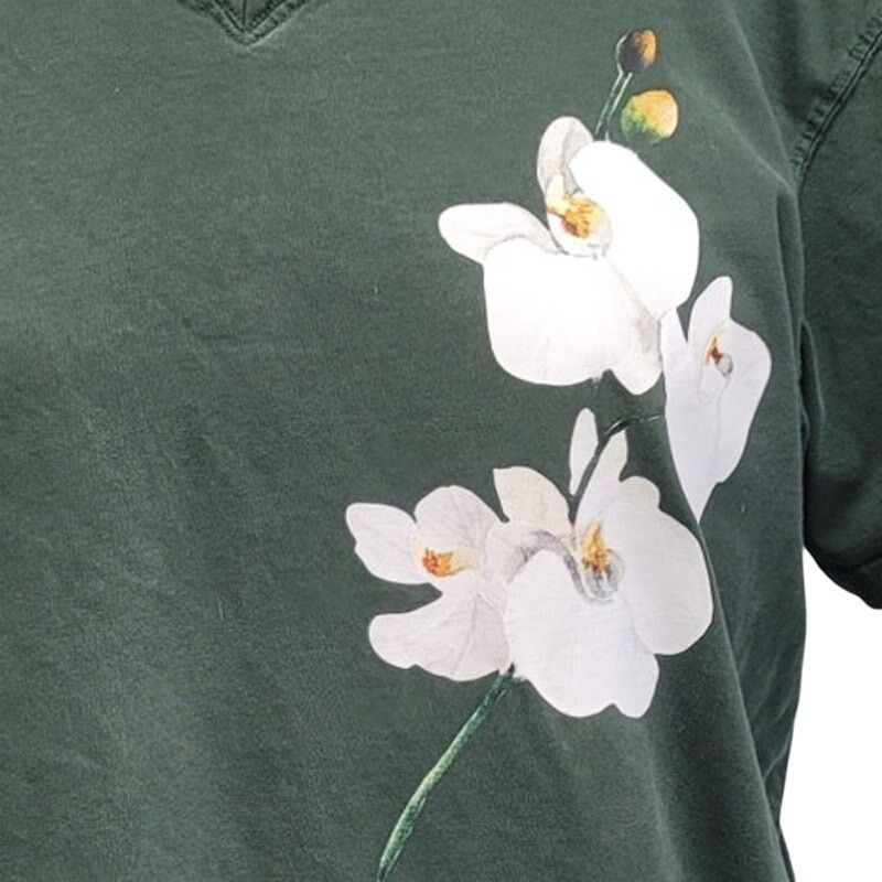 Eddie Bauer Hand Printed Womens 2XL Orchid Short Sleeve VNeck Tee Shirt Size XXL / US 16-18 / IT 52-54 - 2 Thumbnail