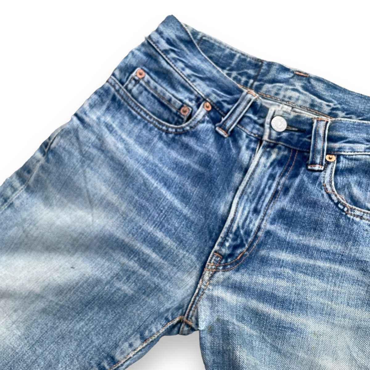 Blue Blue Japan 🇯🇵 VINTAGE BLUE BLUE JAPAN DISTRESSED DENIM PANTS Size 27" / US 4 / IT 40 - 5 Thumbnail