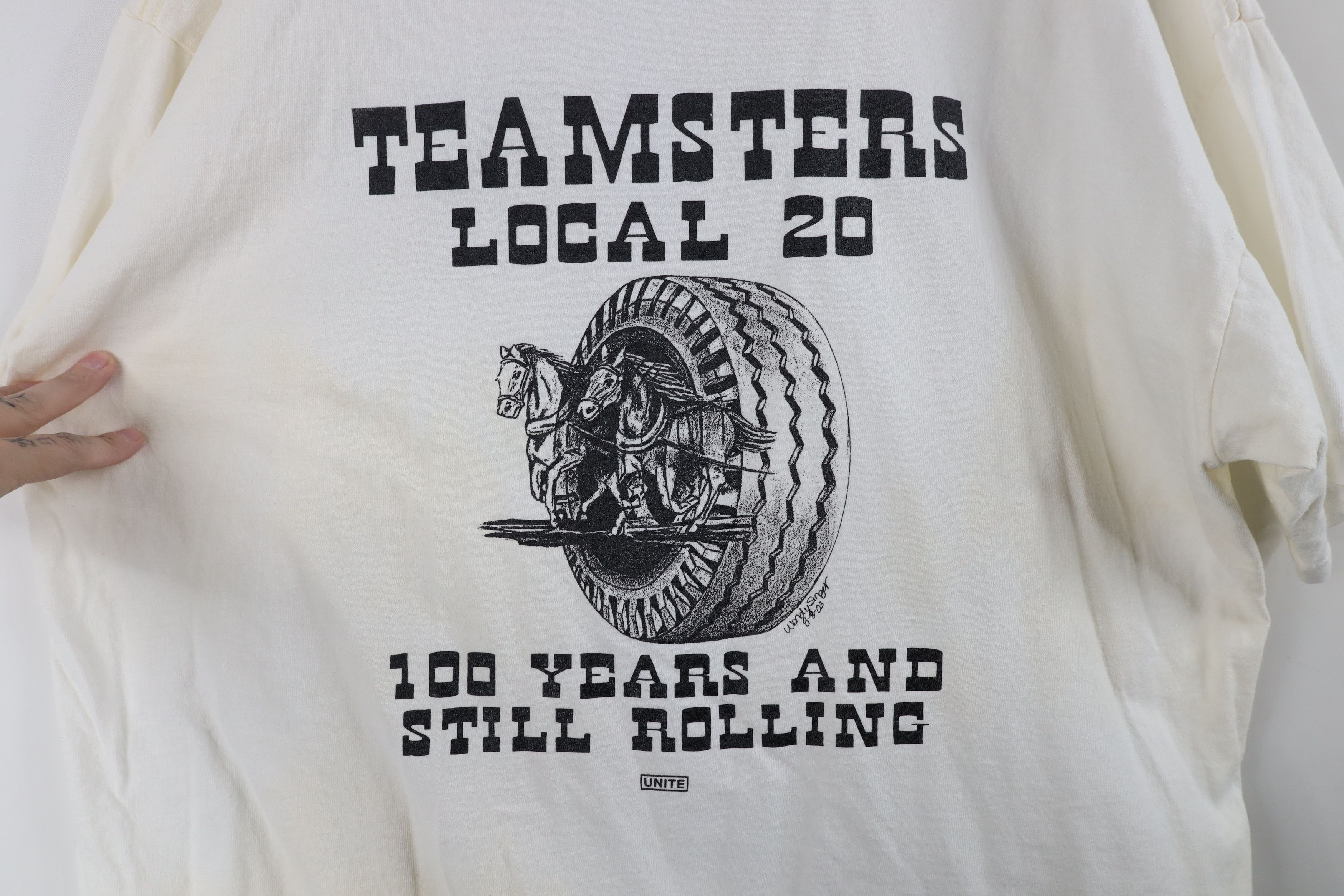 Vintage Vintage Y2K 2003 Teamsters Union 100 Year Local 20 T-Shirt Size US XL / EU 56 / 4 - 11 Thumbnail