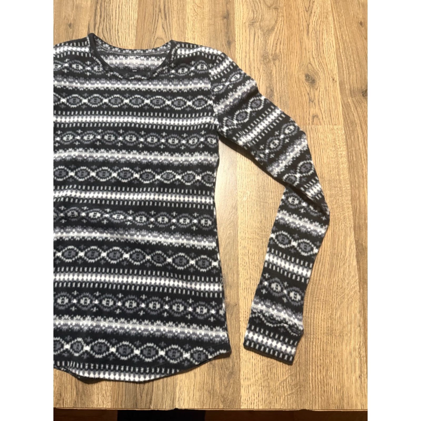 Vintage Climate Right by CuddlDuds Shirt Womens Small Long Sleeve Grey White Black Size S / US 4 / IT 40 - 4 Thumbnail