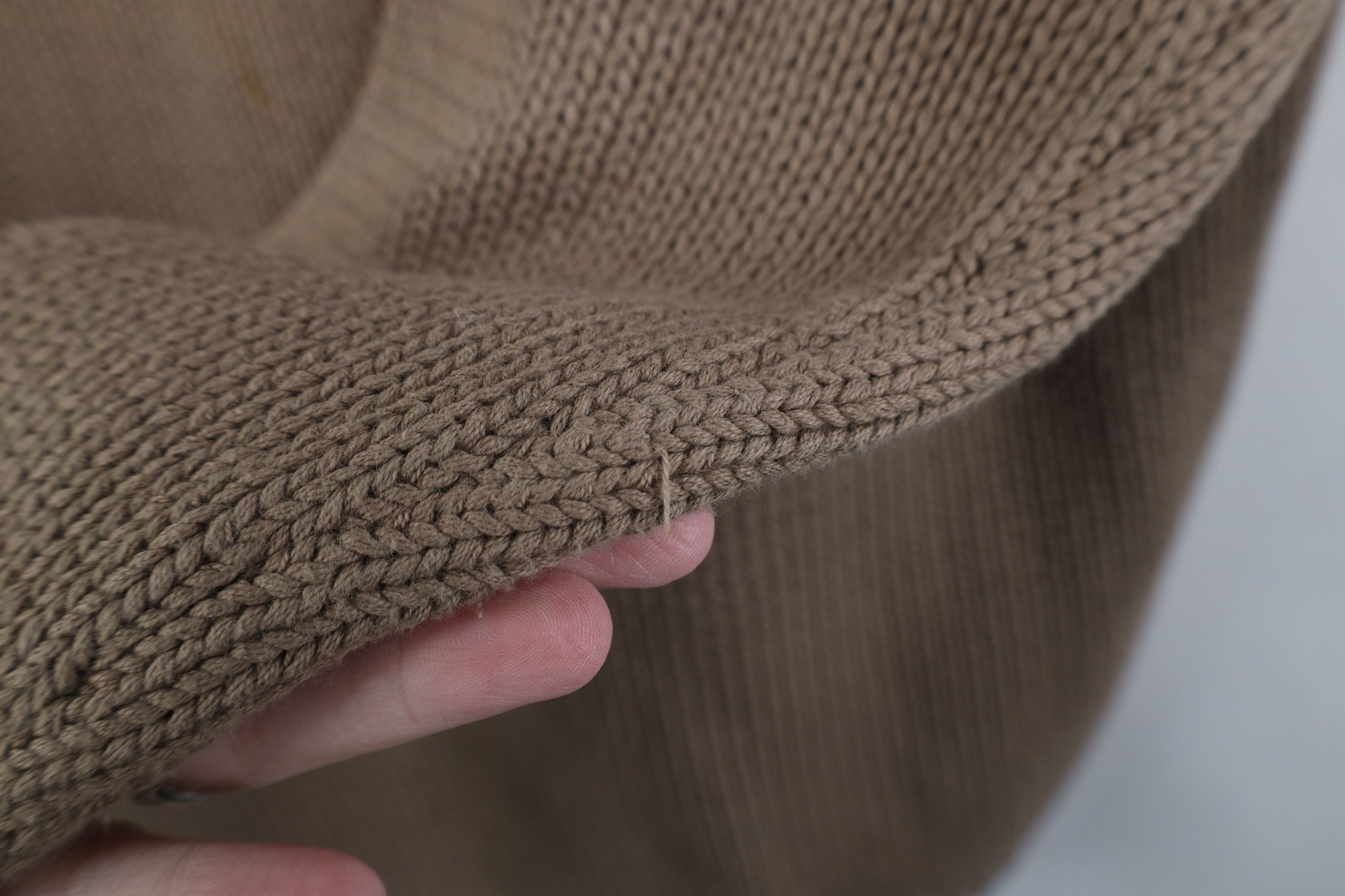 Vintage Vinage 90s Streetwear Blank Cotton Ribbed Knit Sweater Beige Size M / US 6-8 / IT 42-44 - 5 Thumbnail
