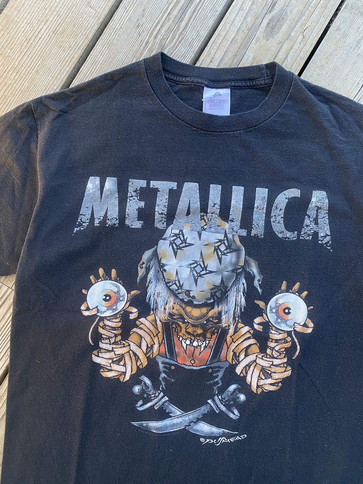 Band Tees × Metallica × Vintage Vintage Y2K Metallica Mummy Eyeballs Faded Black Band Tee Size US L / EU 52-54 / 3 - 2 Thumbnail