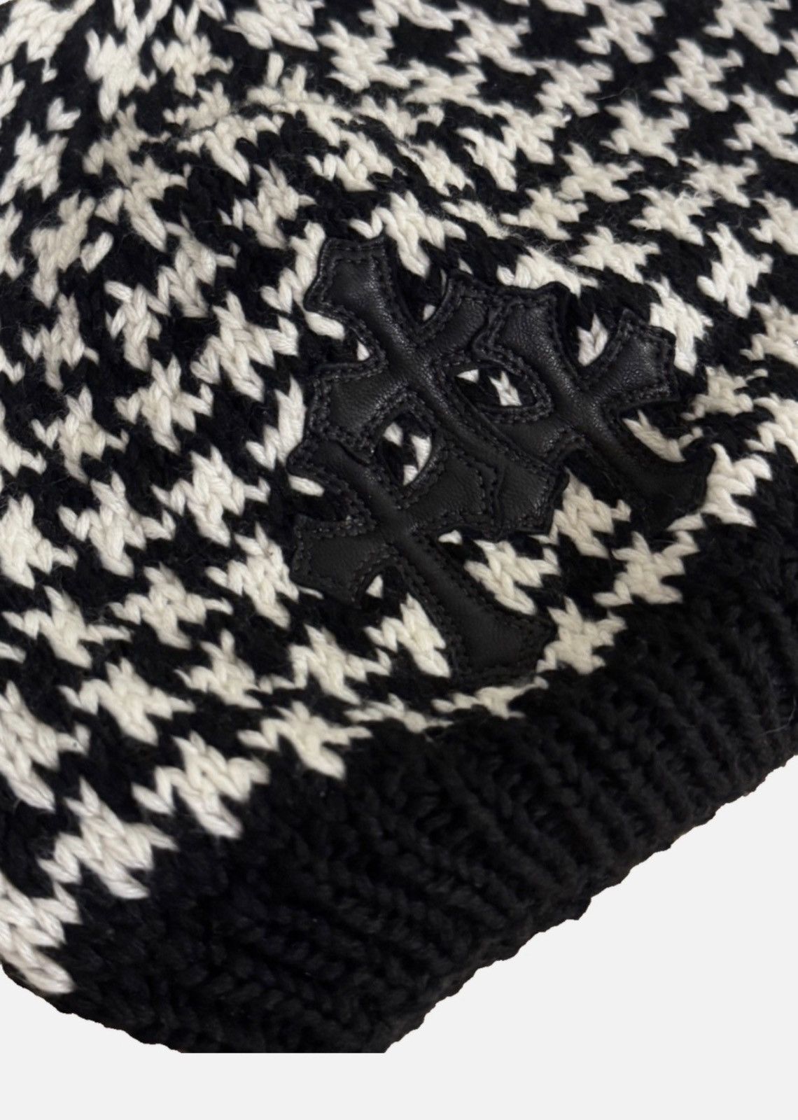 Chrome Hearts Chrome Hearts Houndstooth Beanie Cross Patch Size ONE SIZE - 3 Thumbnail