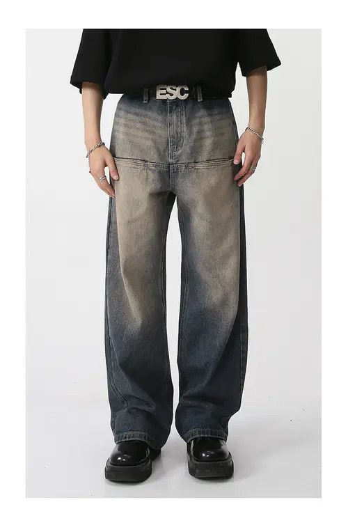 Japanese Brand × Jean Pants Washed vintage jeans high waist loose straight leg Size US 32 / EU 48 - 1 Thumbnail