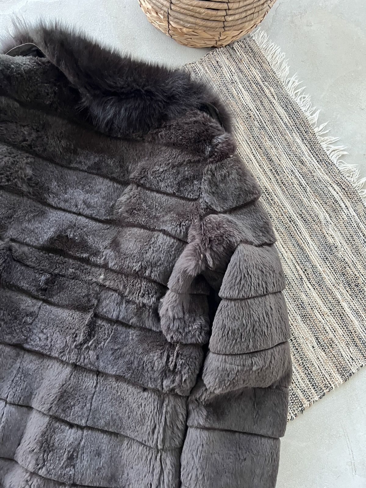 Japanese Brand Vintage Lynx Fur Coat Avantgarde Y2K Dark Grey Green Tint Size M / US 6-8 / IT 42-44 - 14 Thumbnail