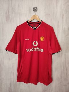 MANCHESTER UNITED 2000 2002 HOME FOOTBALL SHIRT SOCCER JERSEY LONG SLEEVE  UMBRO