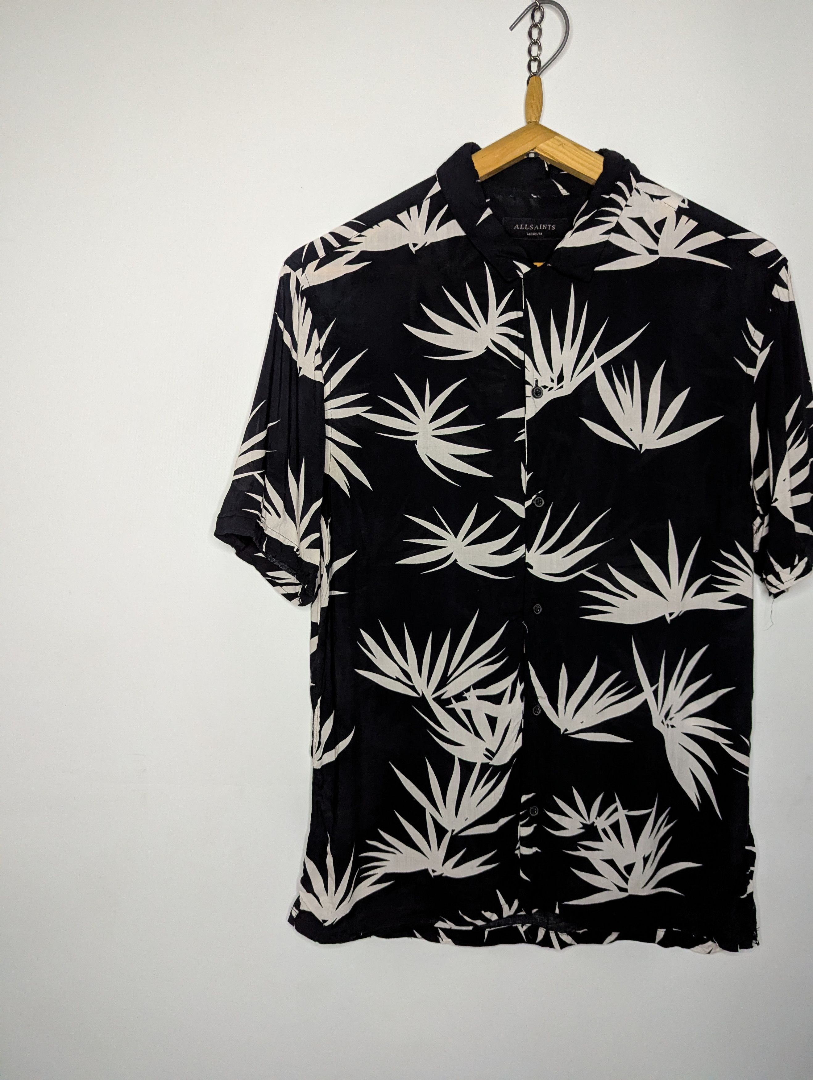 Allsaints ALLSAINTS BHUTAN Men`s Palm Tree Hawaiian Shir Size US M / EU 48-50 / 2 - 2 Thumbnail