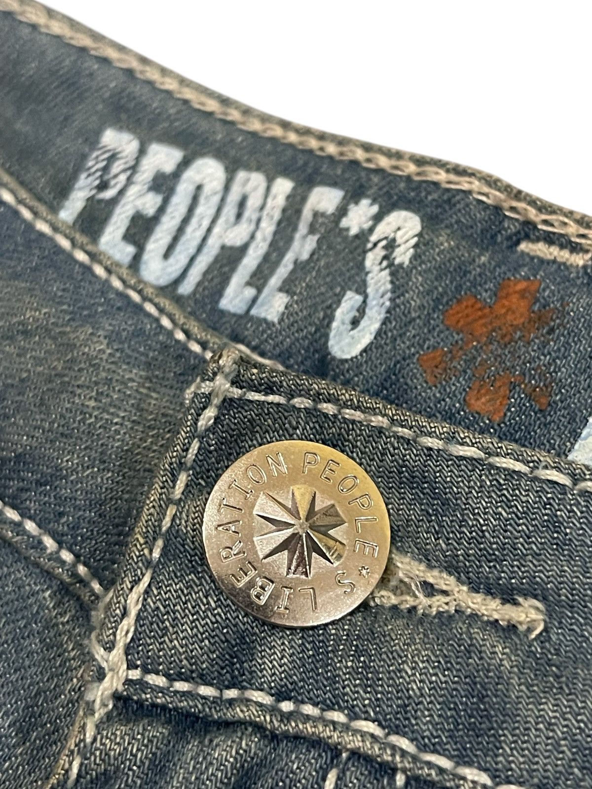 Japanese Brand FLARE 💥 People’s Liberation Washed Denim Size 33" - 7 Thumbnail