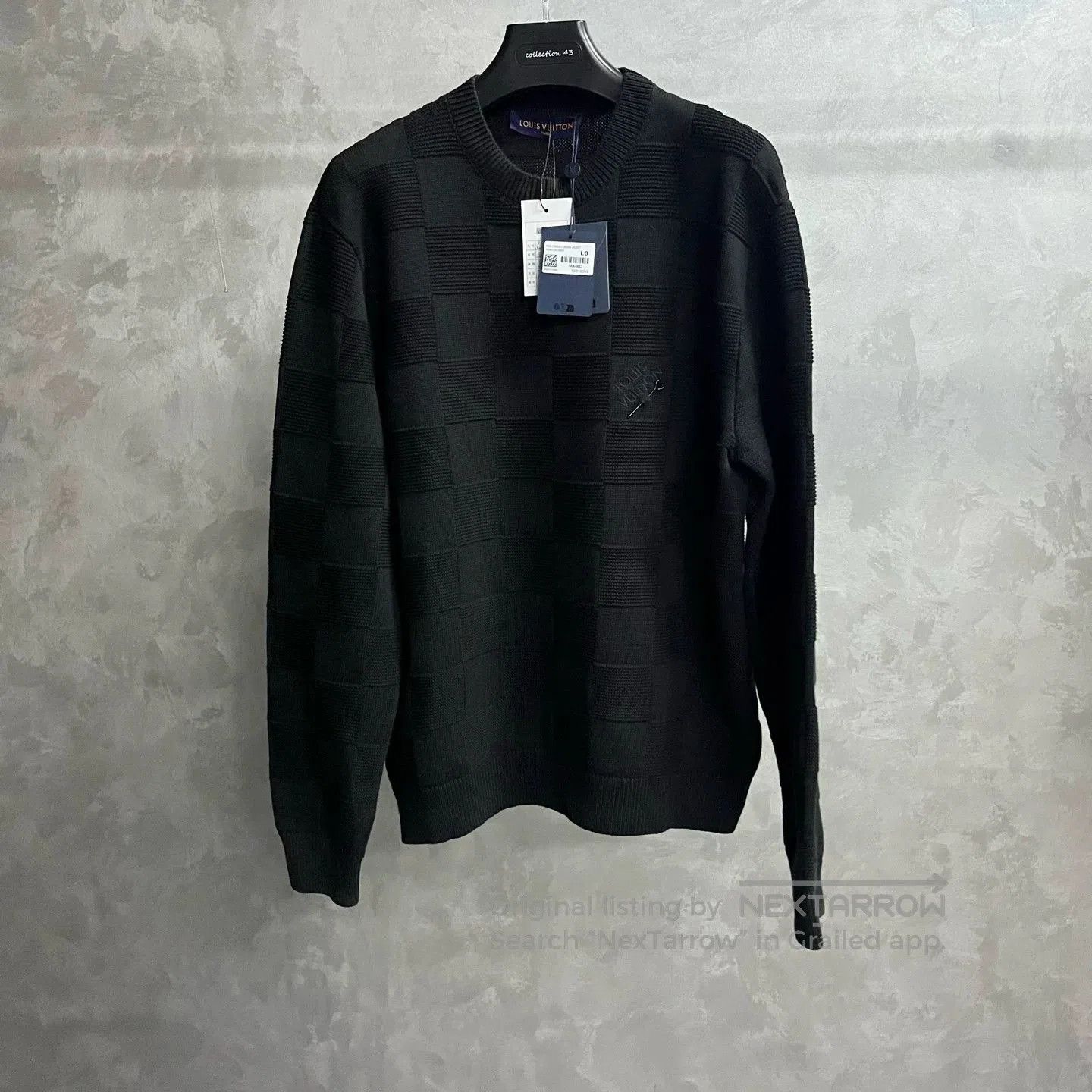 Louis Vuitton Louis Vuitton Black Checkered Crewneck Knit. Size US L / EU 52-54 / 3 - 1 Thumbnail