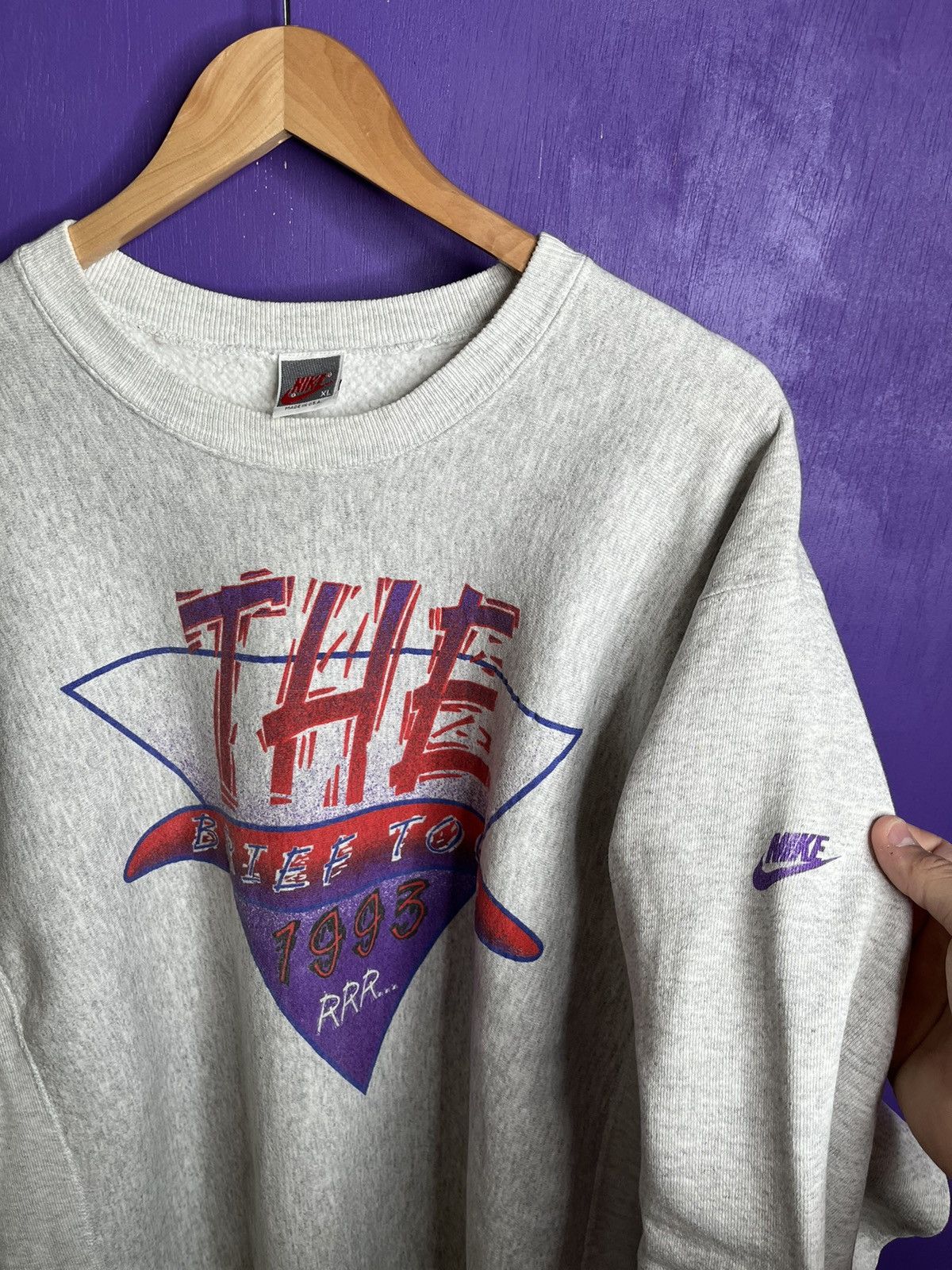 Nike × Vintage Vintage 1993 Nike Tim Allen the brief tour sweatshirt Size US XL / EU 56 / 4 - 3 Thumbnail