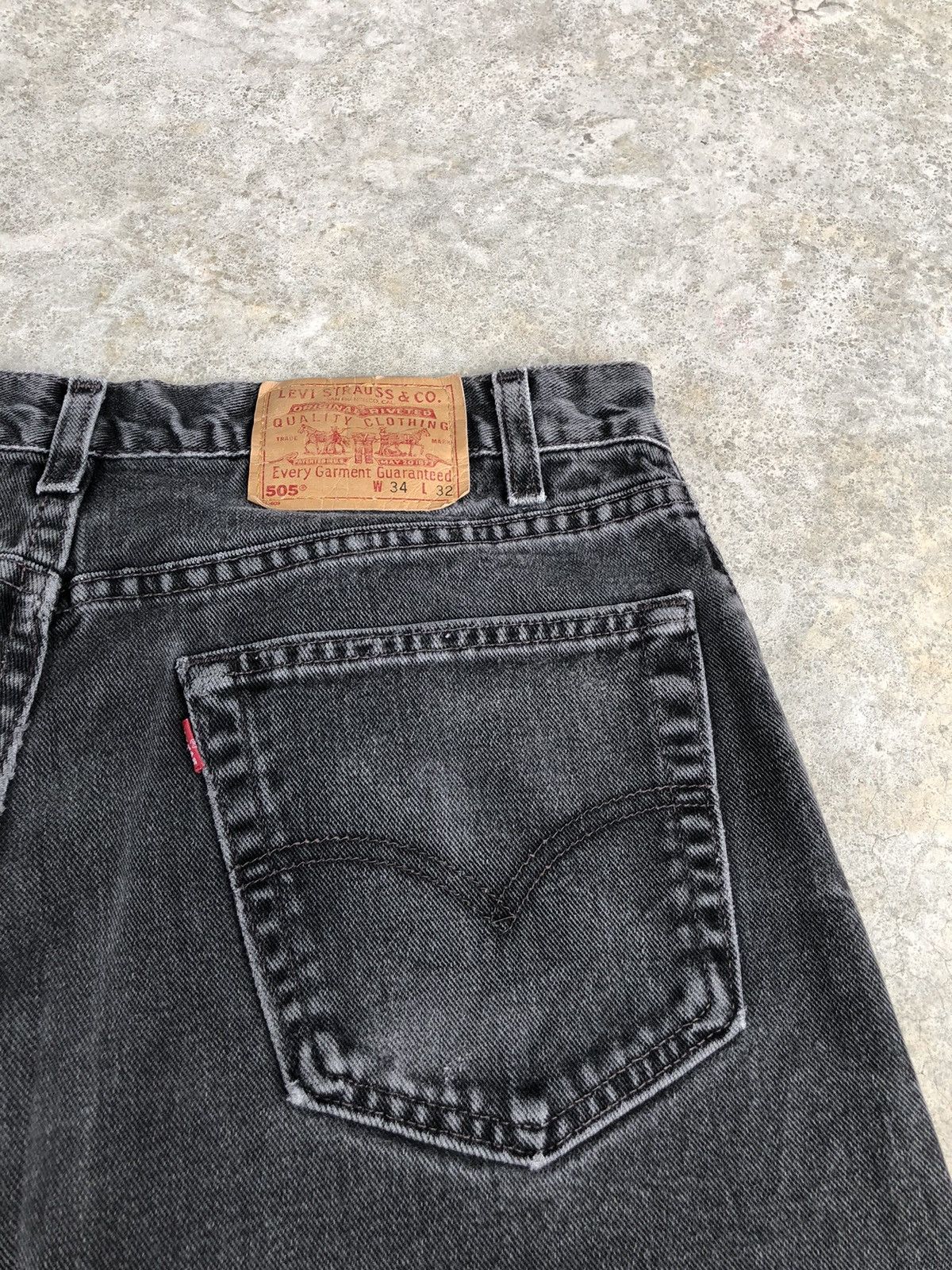 If Six Was Nine Vintage Levis 505 Patchwork Distressed Jeans Size US 33 - 16 Thumbnail
