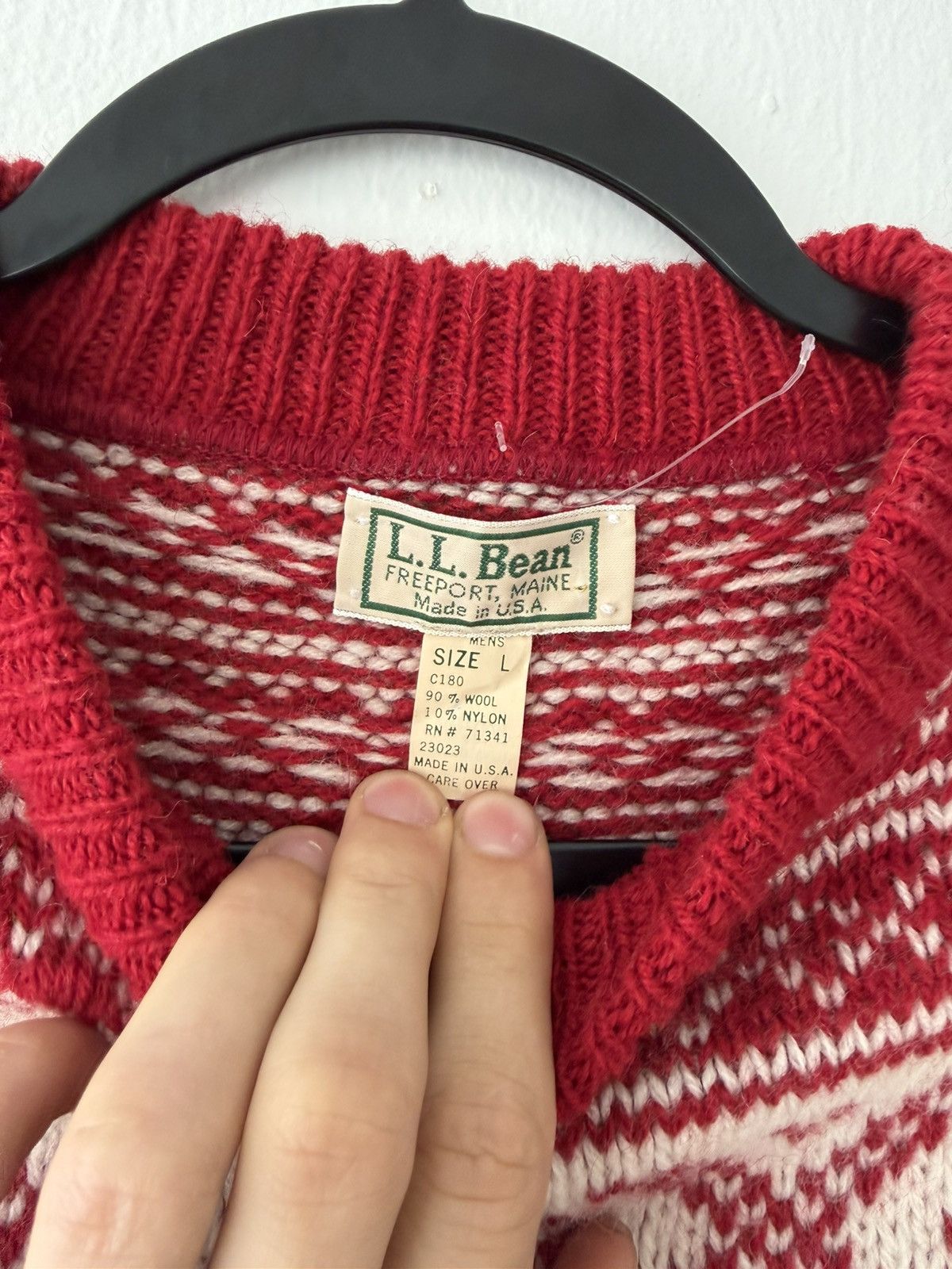 L.L. Bean Vintage 80s L.L. Bean Norwegian Wool Sweater Size US L / EU 52-54 / 3 - 3 Thumbnail