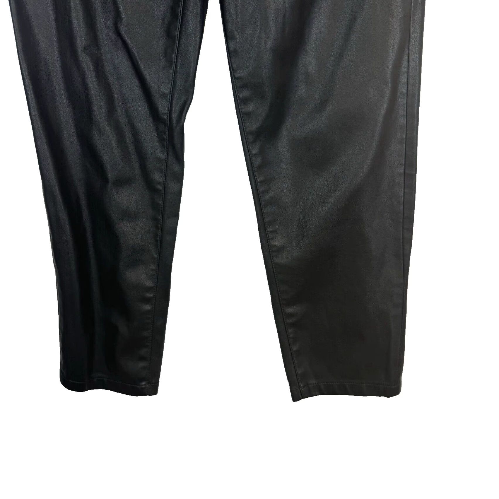 Zara ZARA Black Faux Leather High-Rise Skinny Pants Women's 2 5-Pocket Jeans Style Size 26" / US 2 / IT 38 - 4 Thumbnail