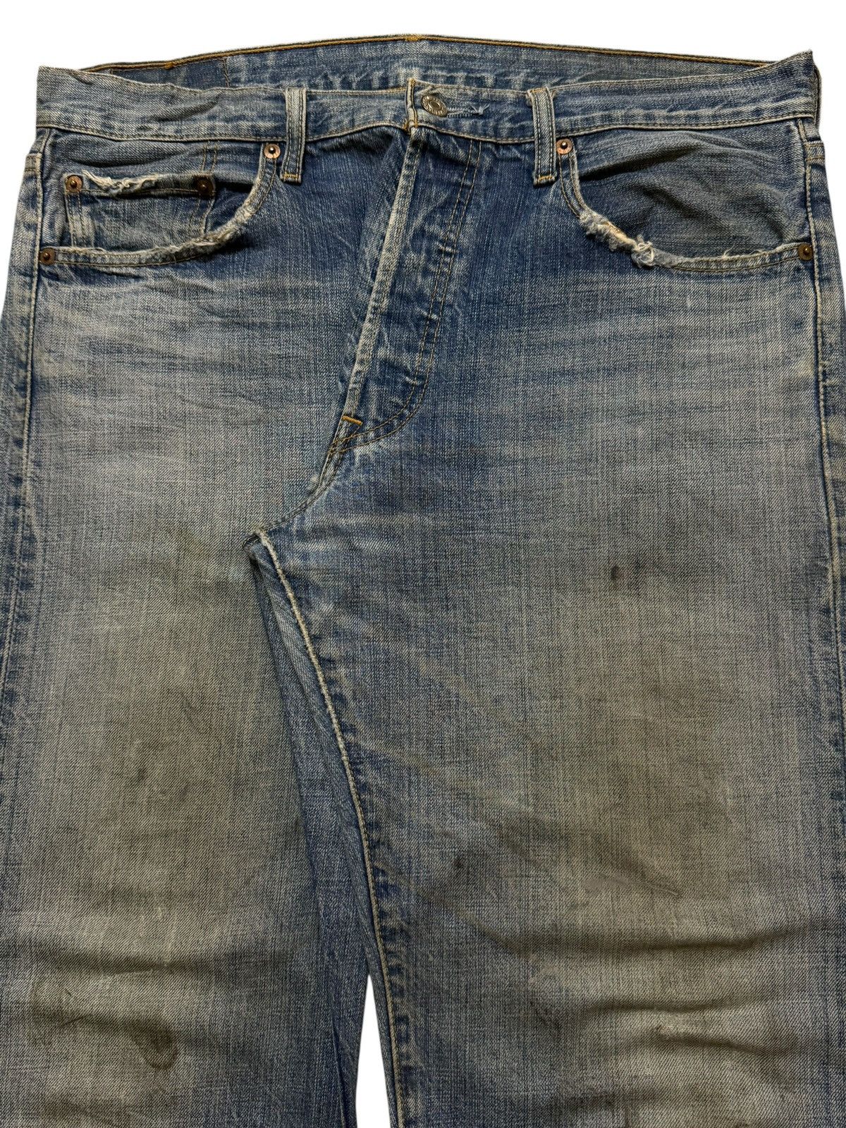 Levi's Vintage 90s Levis 501 Classic Blue Mud Wash Wide Leg Loose Size US 35 - 3 Thumbnail