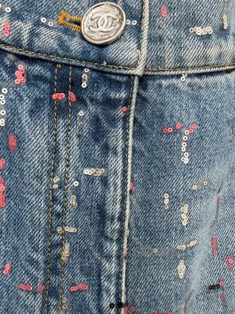 Chanel Chanel Dakar show stud beaded sequin jeans Size 42" / US 20 - 3 Thumbnail