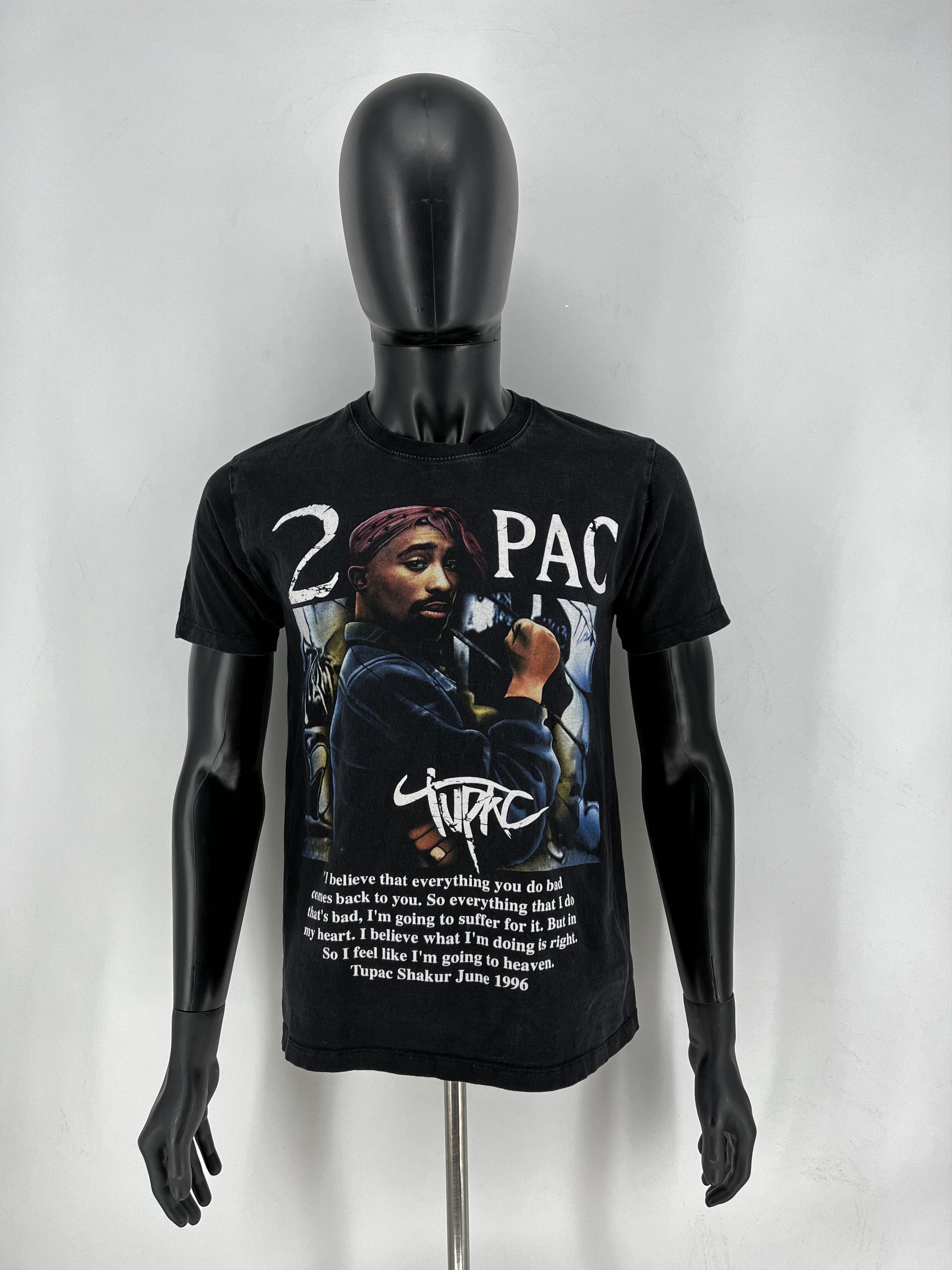 Band Tees Vintage 2Pac Tupac Shakur 1996 Men’s Black Double Sided Sz M Size US M / EU 48-50 / 2 - 3 Thumbnail