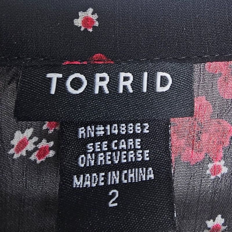 Torrid Torrid Women Floral Hilo Tunic Top Plus Size 2X Whimsygoth Size XXL / US 16-18 / IT 52-54 - 8 Thumbnail