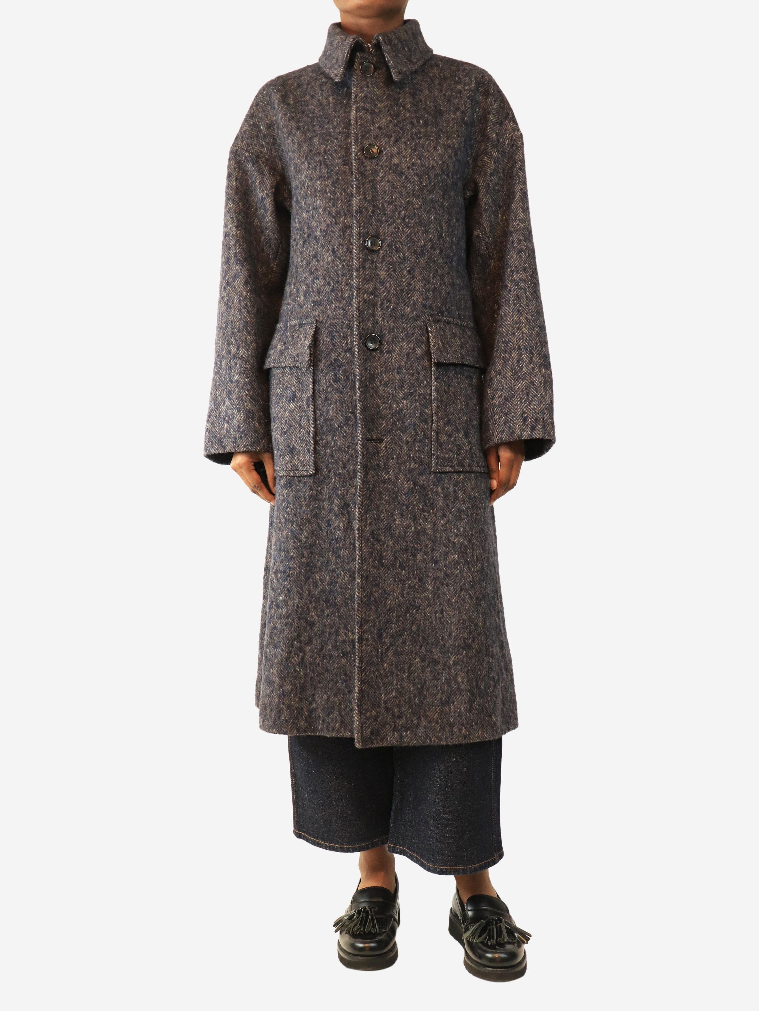 Other Navy Herringbone coat - UK 4 Size XS / US 0-2 / IT 36-38 - 1 Thumbnail