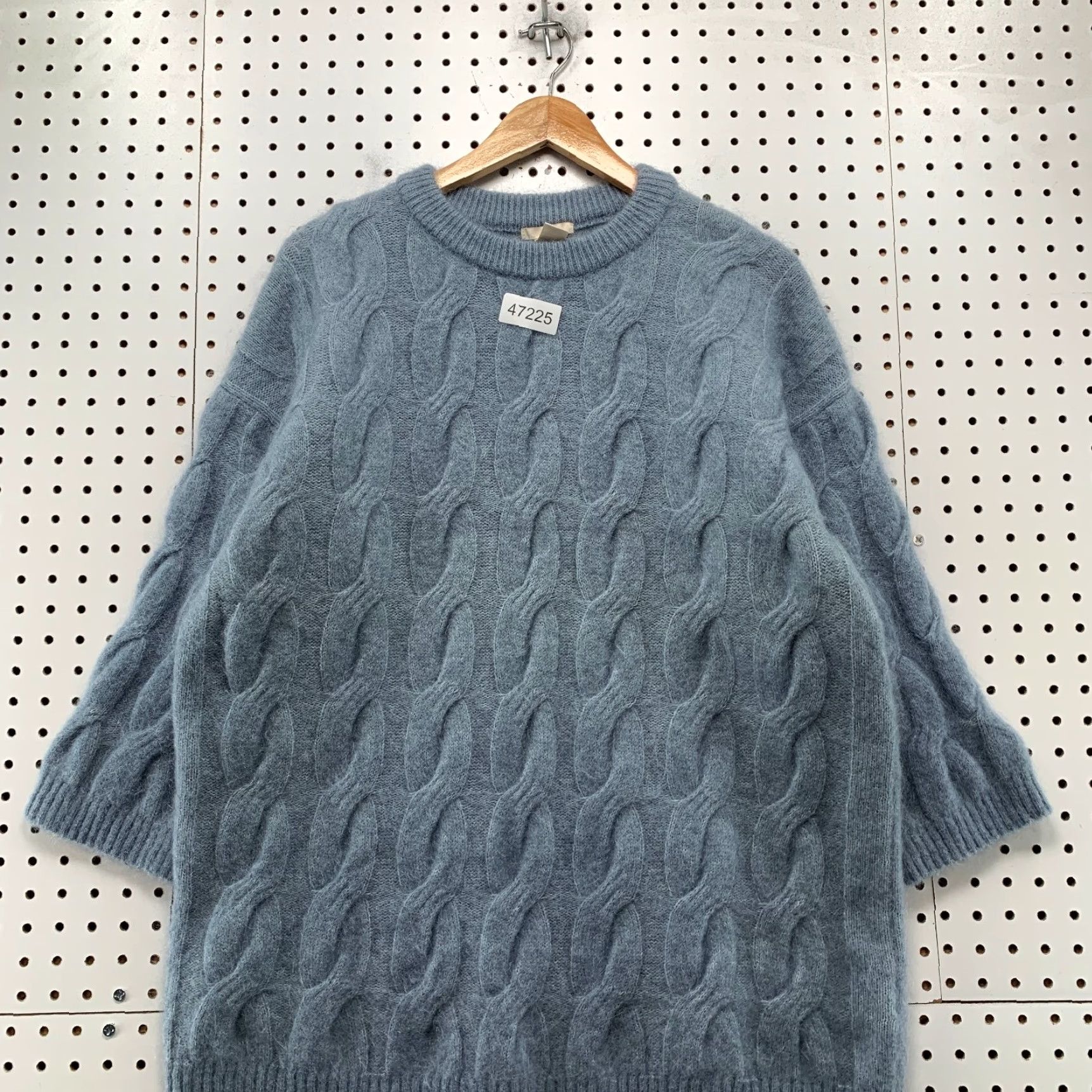 H&M H&M Wool Mohair Sweater Womens Small Blue Cable Knit Oversized Soft Cozy Size S / US 4 / IT 40 - 4 Thumbnail
