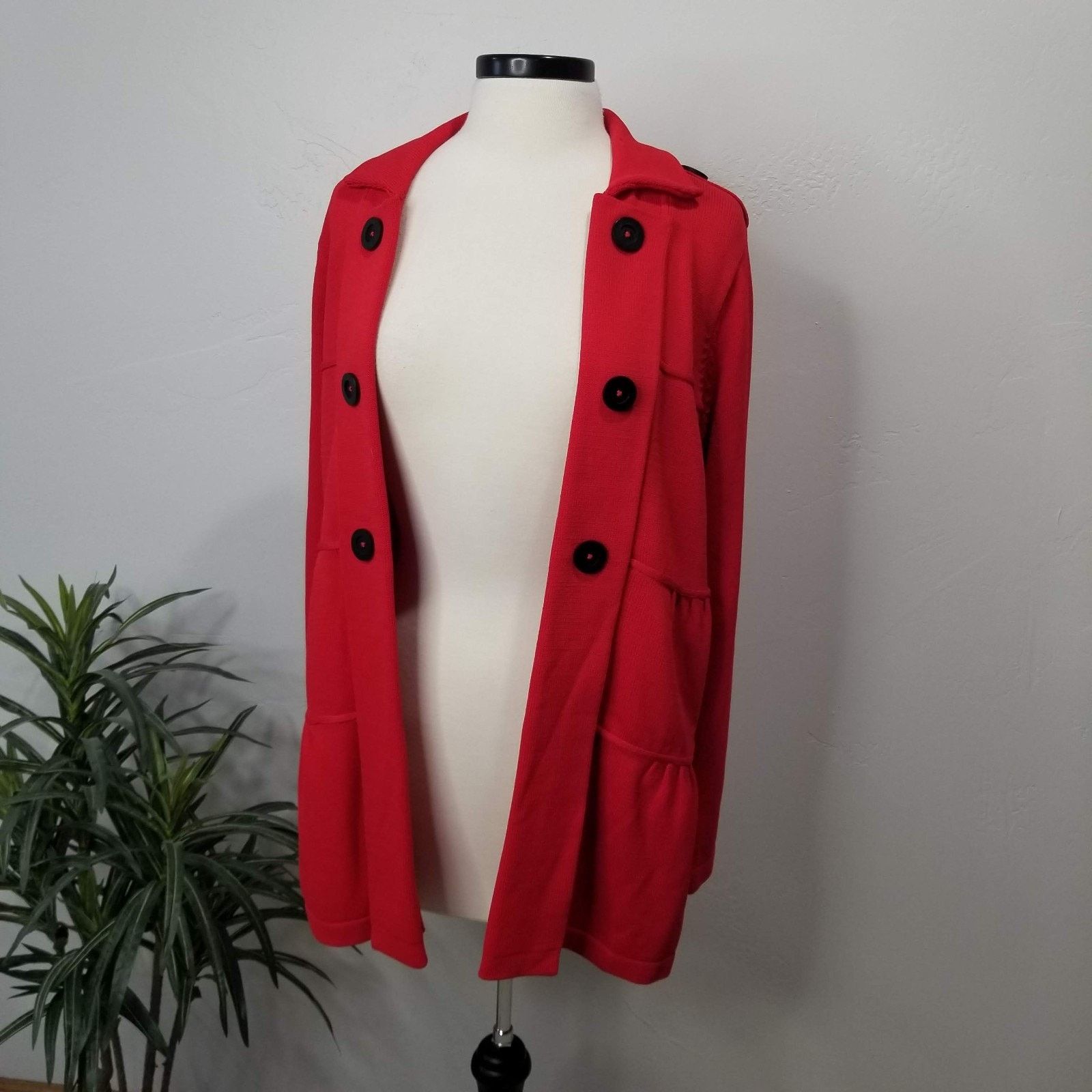 Other J Envie New York Jacket Womens Large Red Button Sweater NWT Size L / US 10 / IT 46 - 1 Thumbnail