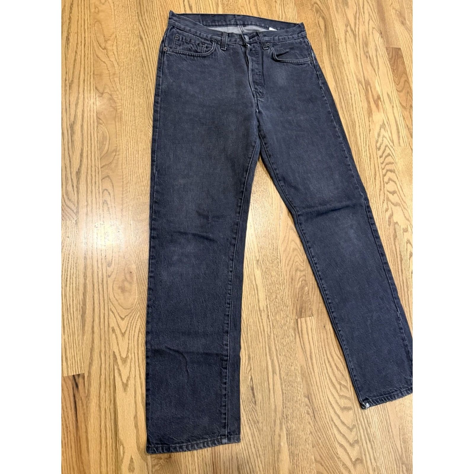 Levi's VINTAGE Levi's 501 Jeans Button Fly Denim 30x31 Black 80s 90s Levis Mens Regular Straight vintage Size US 30 / EU 46 - 7 Thumbnail