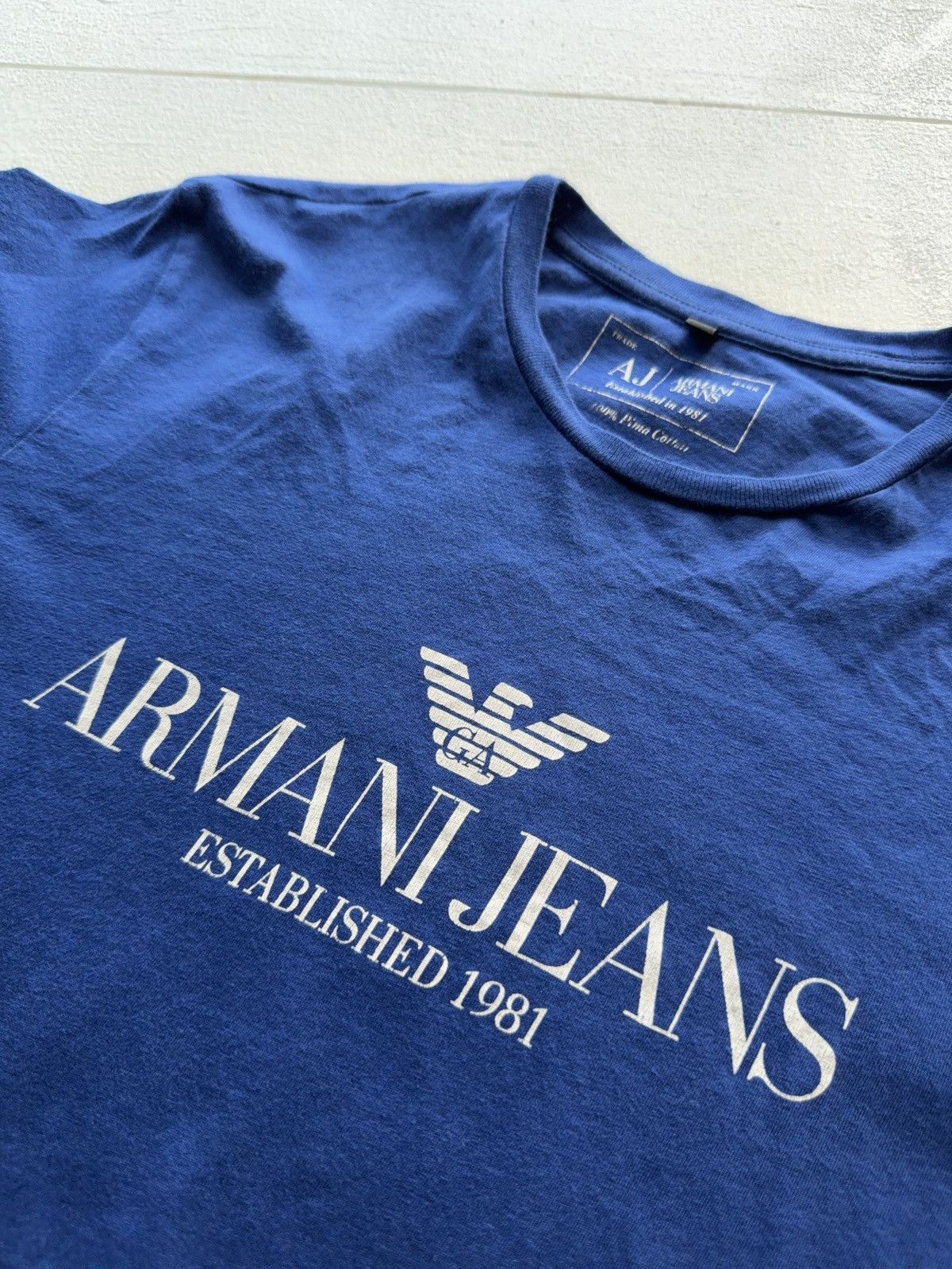 Armani 00s Luxury Retro Big Logo Armani Jeans Y2K T Shirt Size US S / EU 44-46 / 1 - 5 Thumbnail
