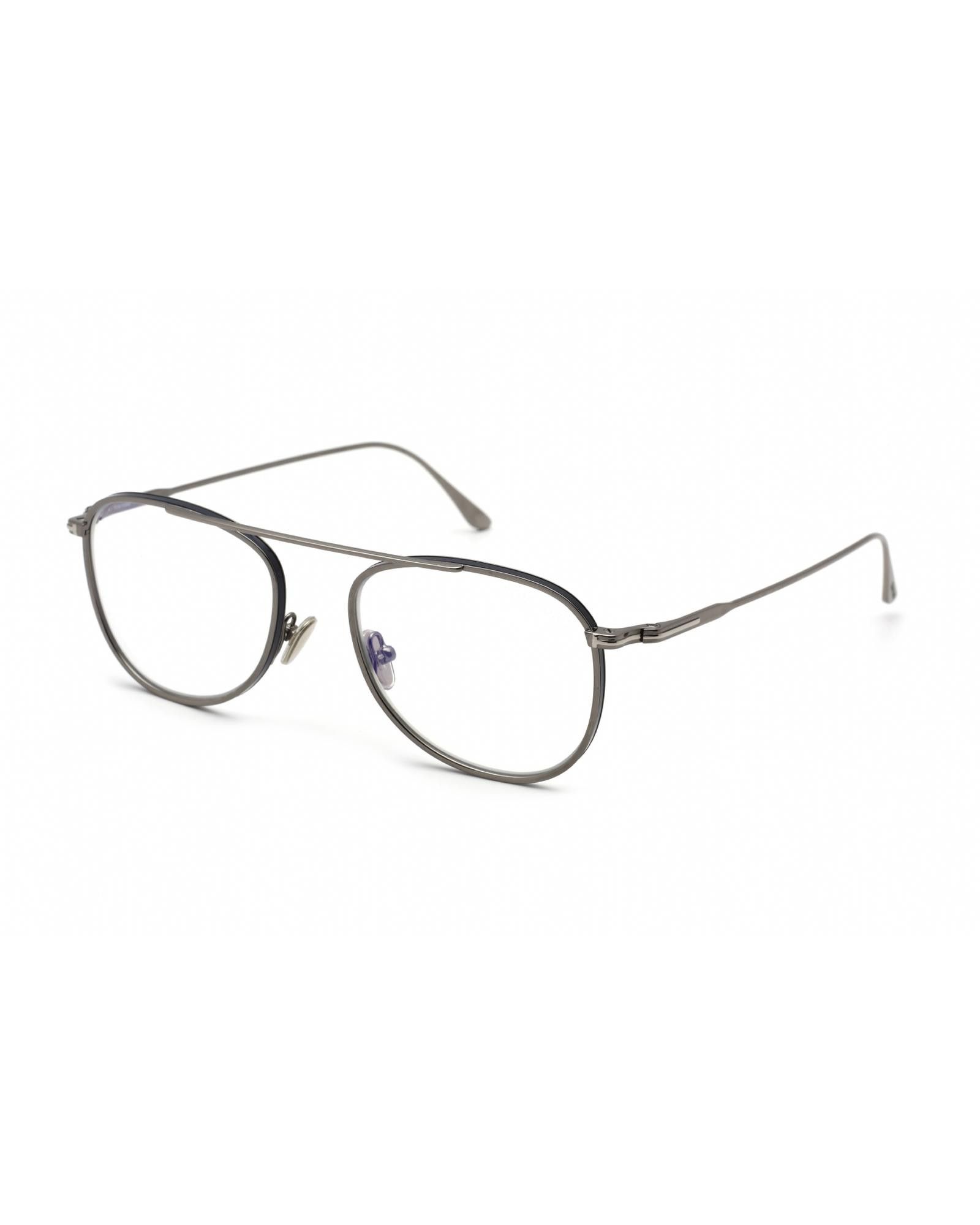 image of Tom Ford Ft5691-B Eyeglasses Shiny Dark Ruthenium / Clear Lens, Men's