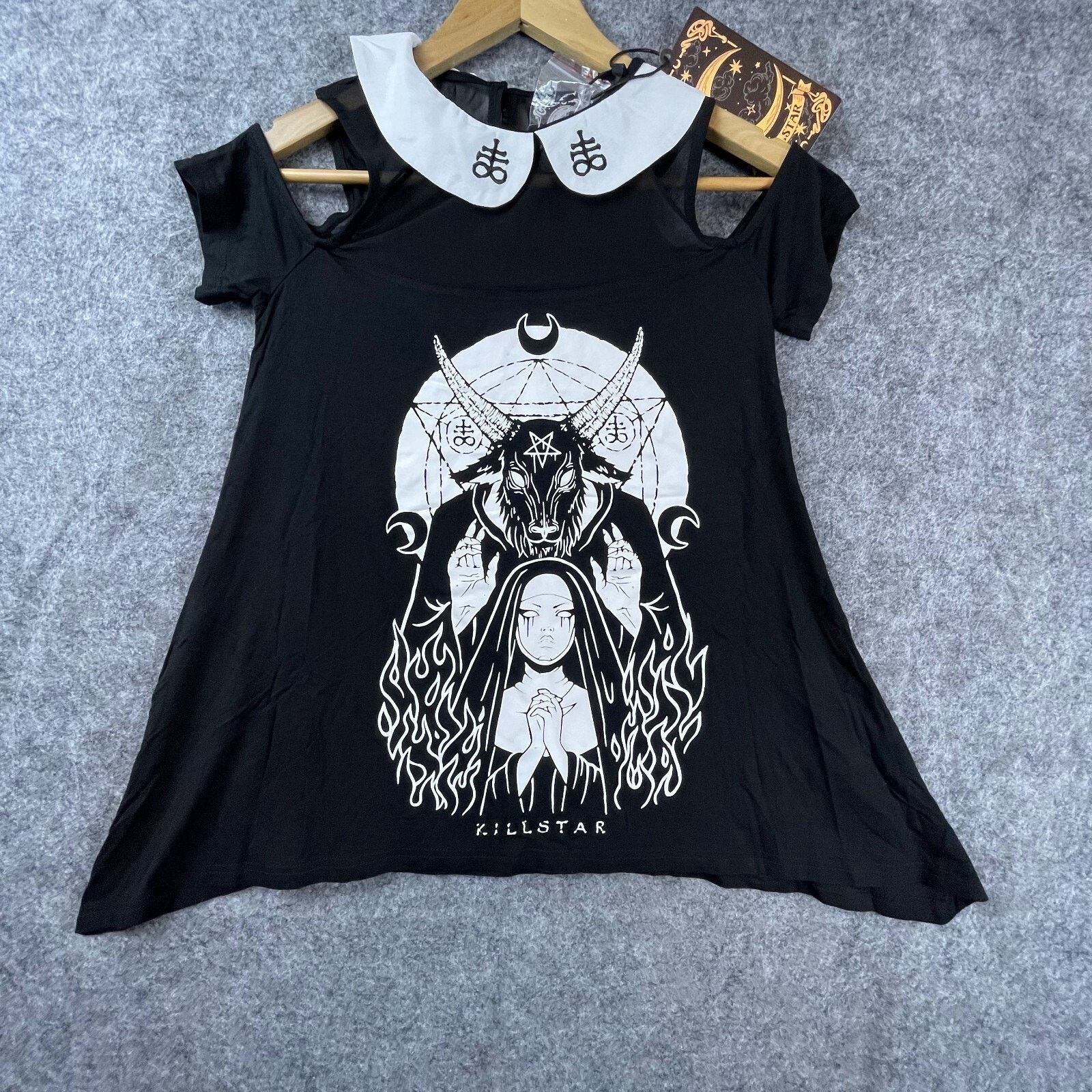 Killstar Killstar Nunsense Collar Top Womens XS Black Goth Witchcore Size XS / US 0-2 / IT 36-38 - 1 Thumbnail