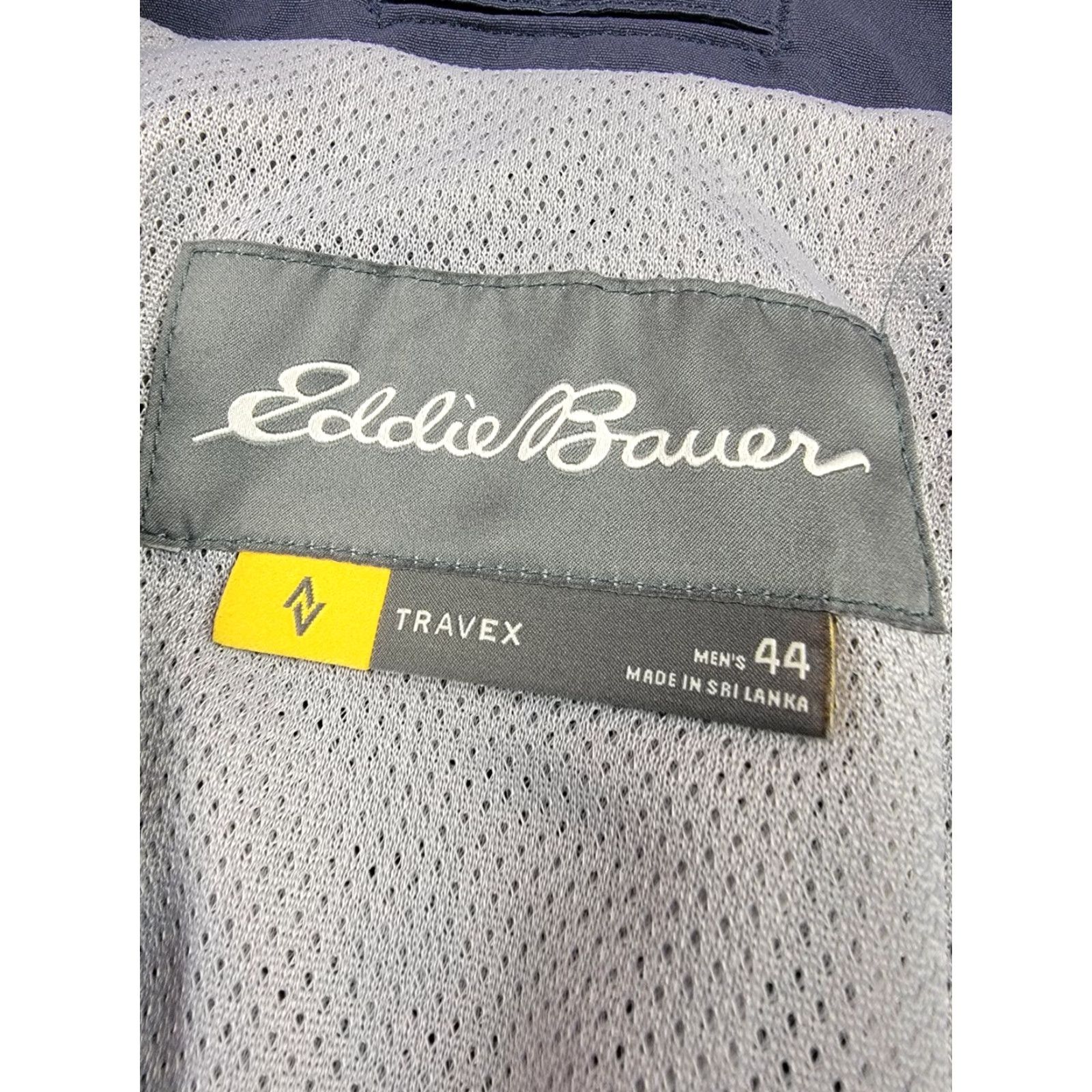 Eddie Bauer Eddie Bauer Travex Jacket Mens 44 Blue Button Close Performance Blazer Outdoor Shirt Jacket Windbreaker Size 44R - 2 Thumbnail