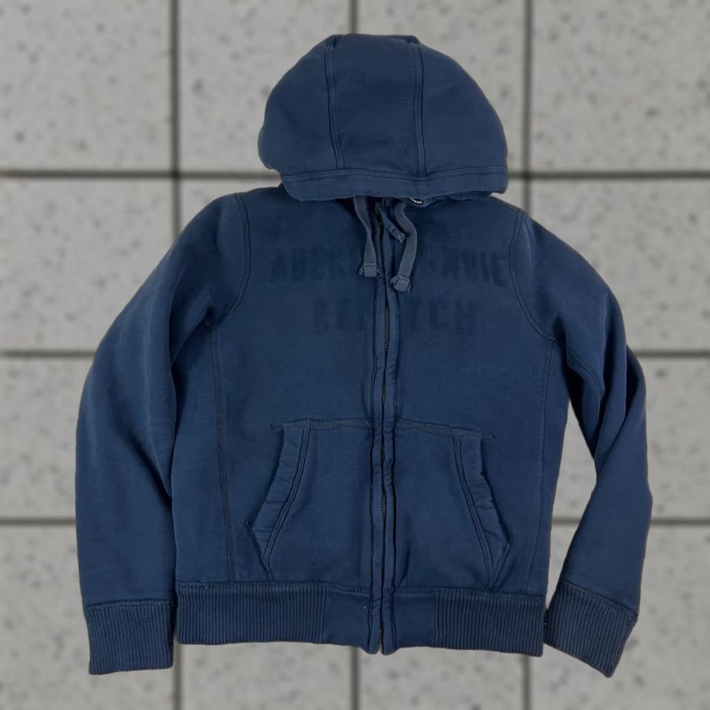 Abercrombie & Fitch VINTAGE Abercrombie & Fitch Men Hoodie Jacket Blue Wolf Jaw Bomber Short Coat Size US L / EU 52-54 / 3 - 1 Thumbnail