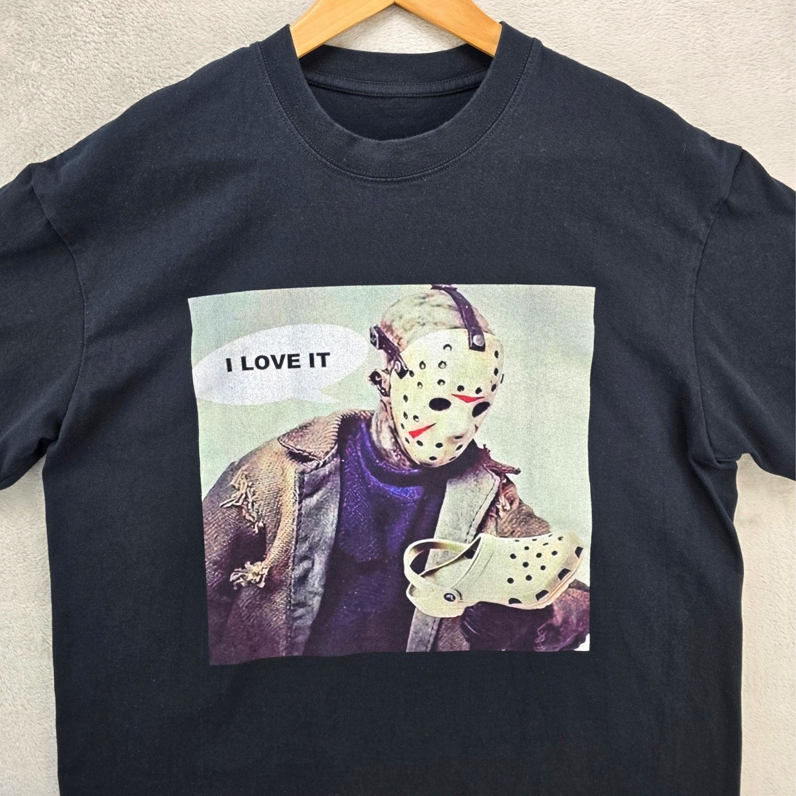 Other Jason Voorhees Loves Crocs Shirt Mens XL Black Horror Movie Size US XL / EU 56 / 4 - 1 Thumbnail