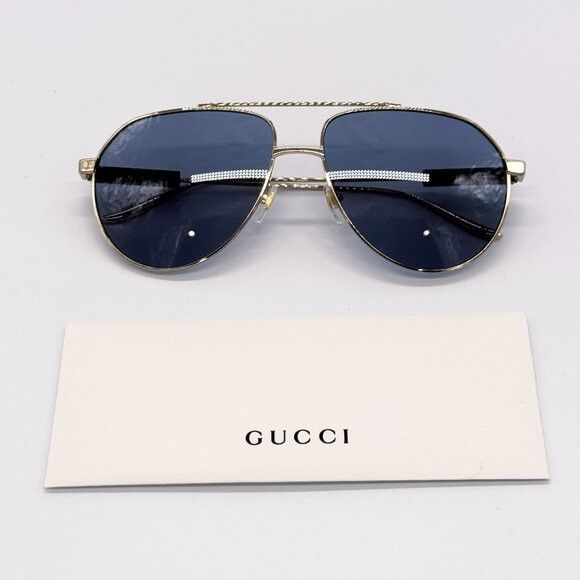 Gucci NEW GUCCI GG1311S 003 UNISEX METAL AVIATOR SUNGLASSES Size ONE SIZE - 13 Thumbnail