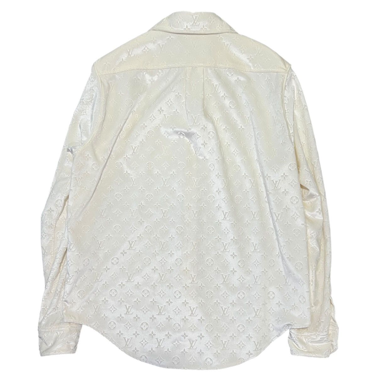 Louis Vuitton LOUIS VUITTON 2022AW White Velours Monogram Classic Shirt Size US XL / EU 56 / 4 - 12 Thumbnail