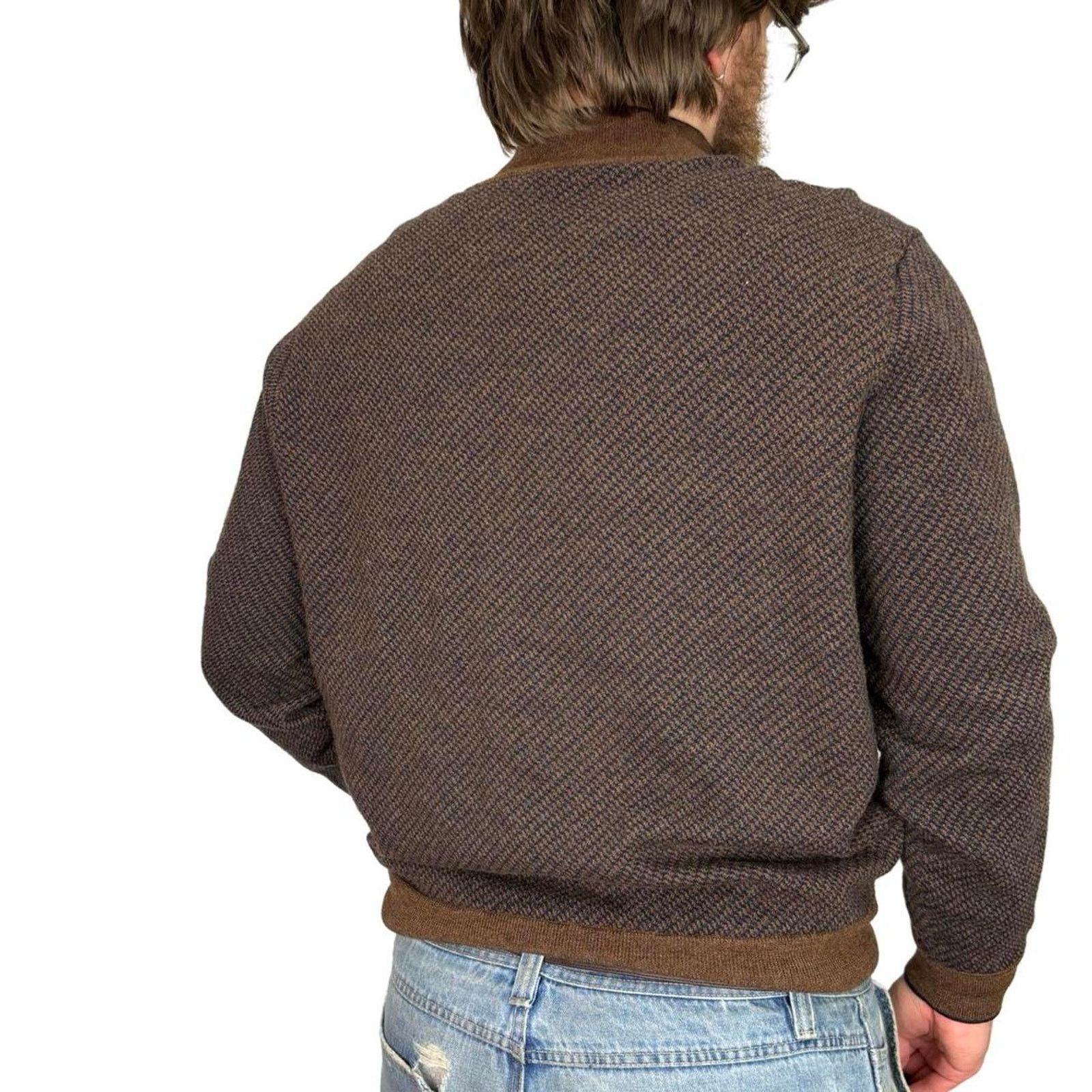 Vintage Y2K Patterned Wool Quarter Zip Sweater Size US XL / EU 56 / 4 - 4 Thumbnail