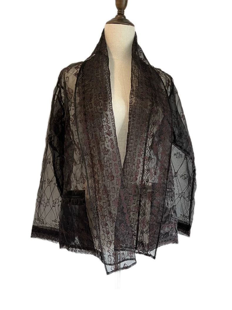 Issey Miyake Issey Miyake size:2 Black embroidered cardigan Size XS / US 0-2 / IT 36-38 - 2 Thumbnail