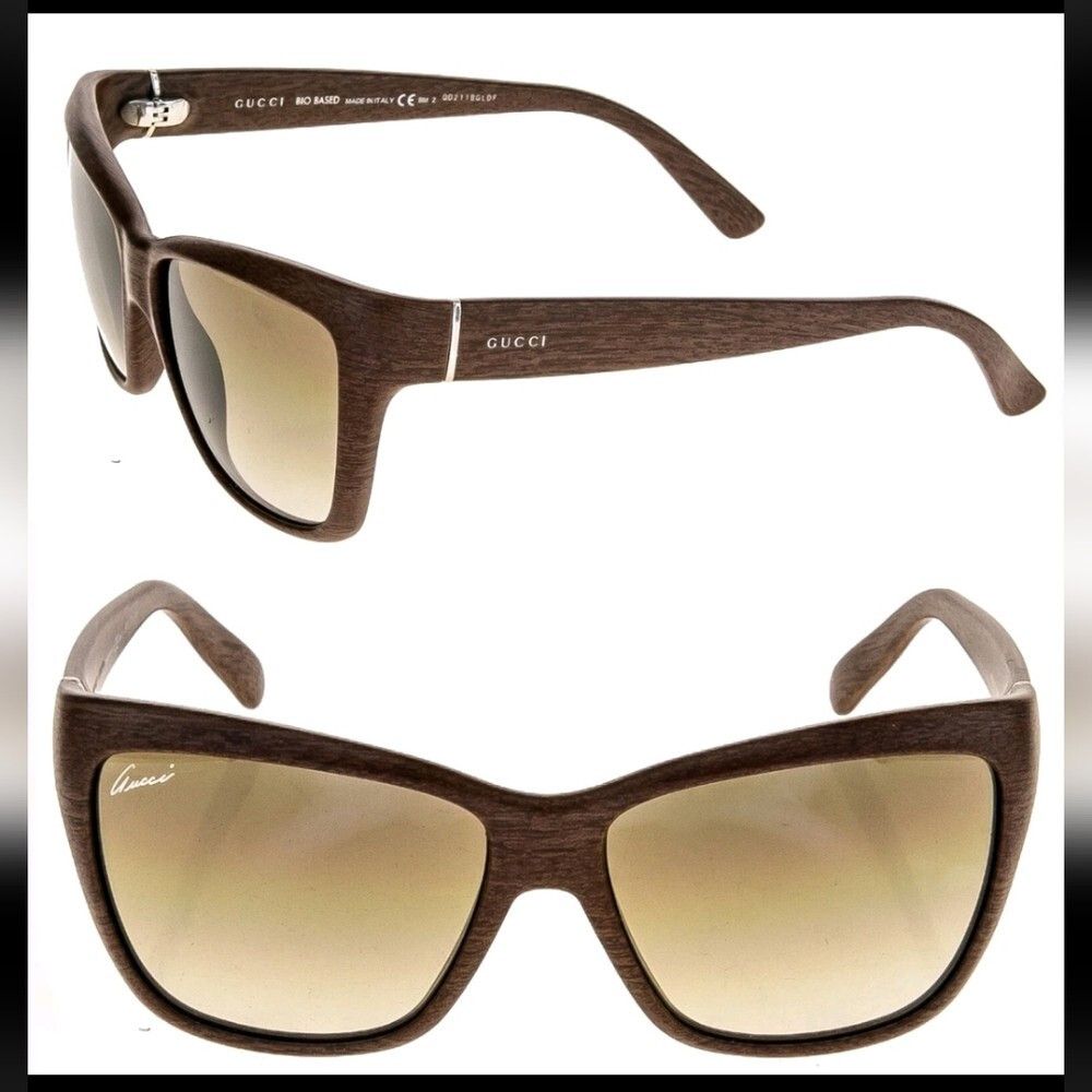 Gucci Gucci Women's Sunglasses Wood Grain Polarized Square GG 365 Size ONE SIZE - 2 Thumbnail