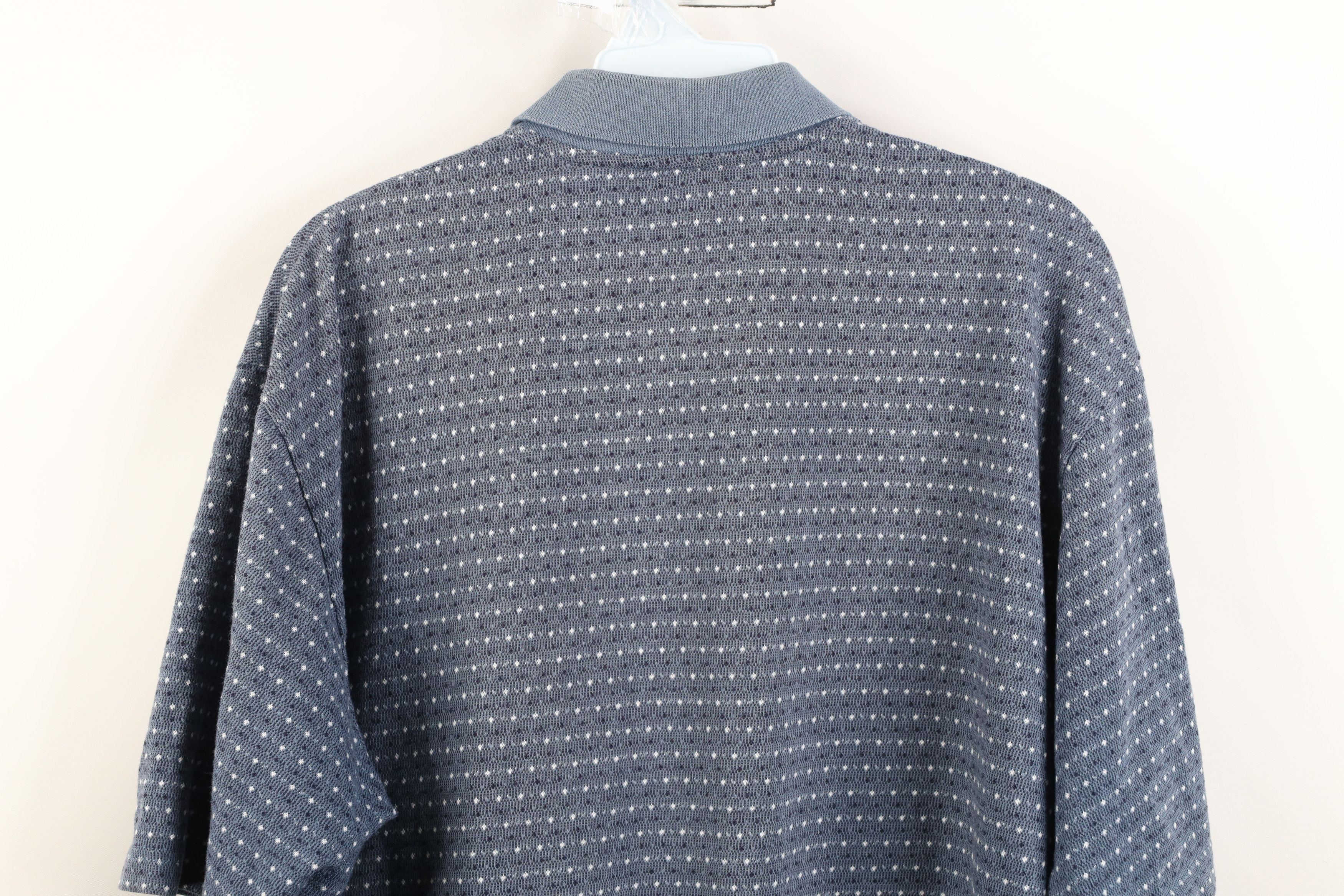 Vintage Vintage 90s Streetwear Striped Knit Collared Golf Polo Blue Size US L / EU 52-54 / 3 - 10 Thumbnail
