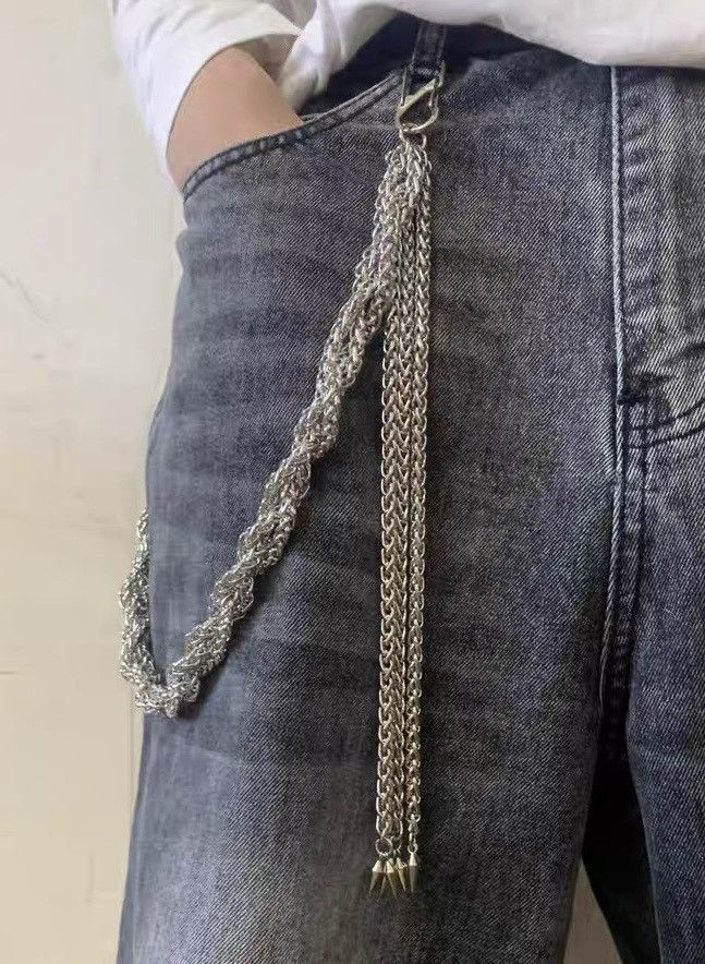 Jewelry Retro punk rock twisted chain fringe pocket chain keychain Size ONE SIZE - 2 Thumbnail
