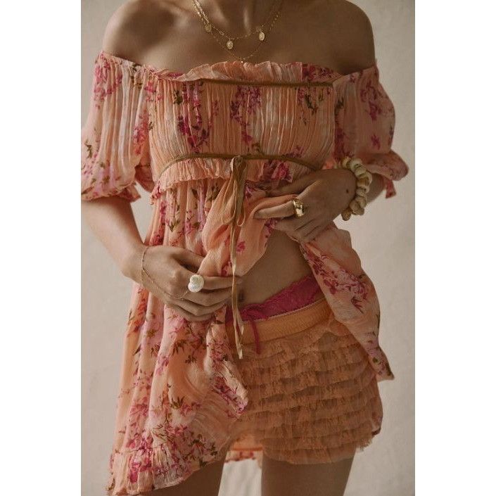 Free People NWT FP Sexy Marney Women's Pink Floral Mini Dress M Boho Ch Size M / US 6-8 / IT 42-44 - 1 Thumbnail