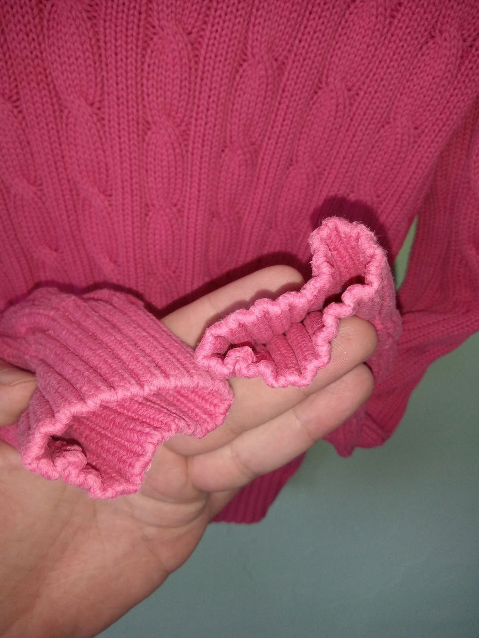 Polo Ralph Lauren Ralph Lauren Sport Vintage Pink Cable Knit V Neck Sweater Size M / US 6-8 / IT 42-44 - 4 Thumbnail