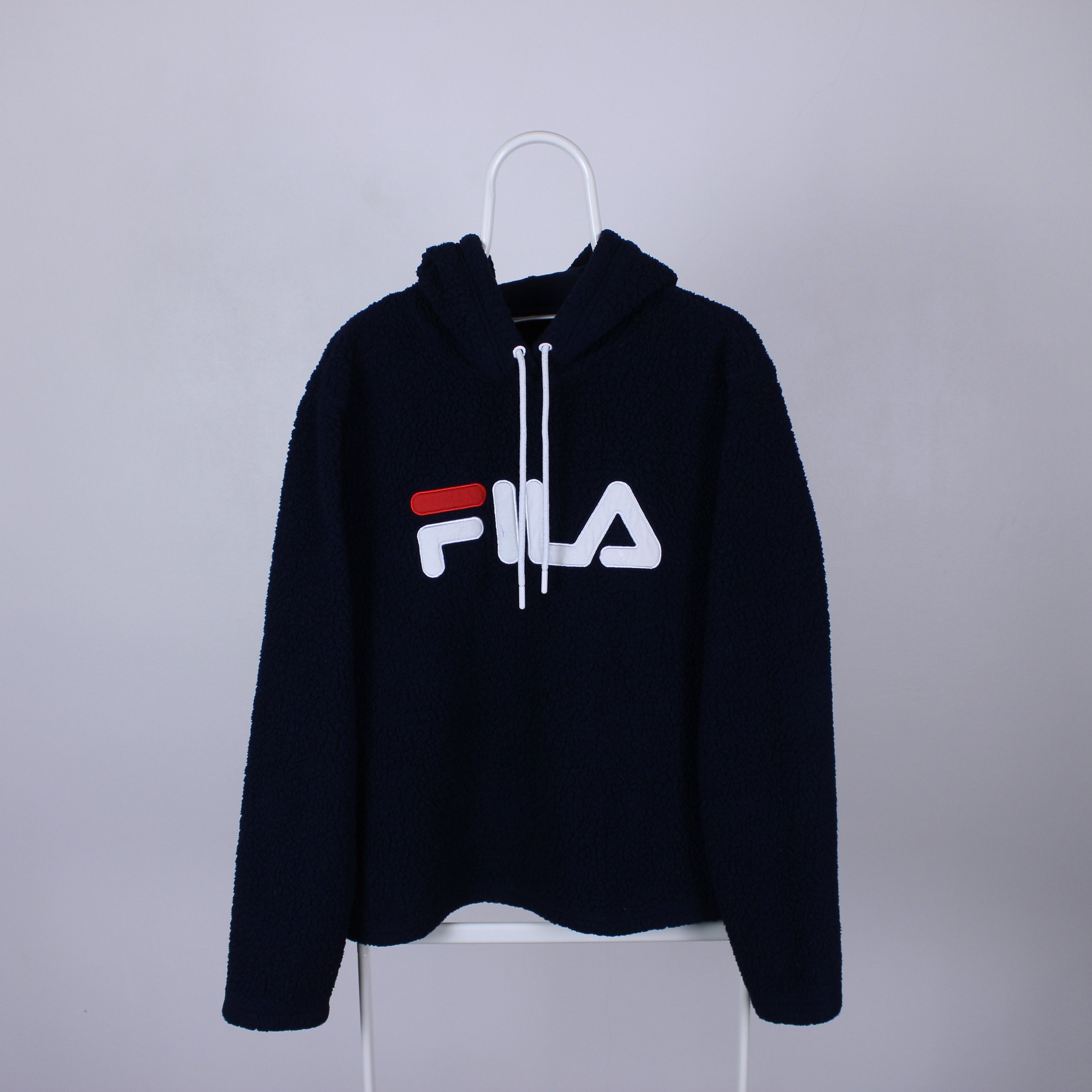 Fila Fila fleece hoodie big logo centr jacket M L navy blue Size US XL / EU 56 / 4 - 2 Thumbnail