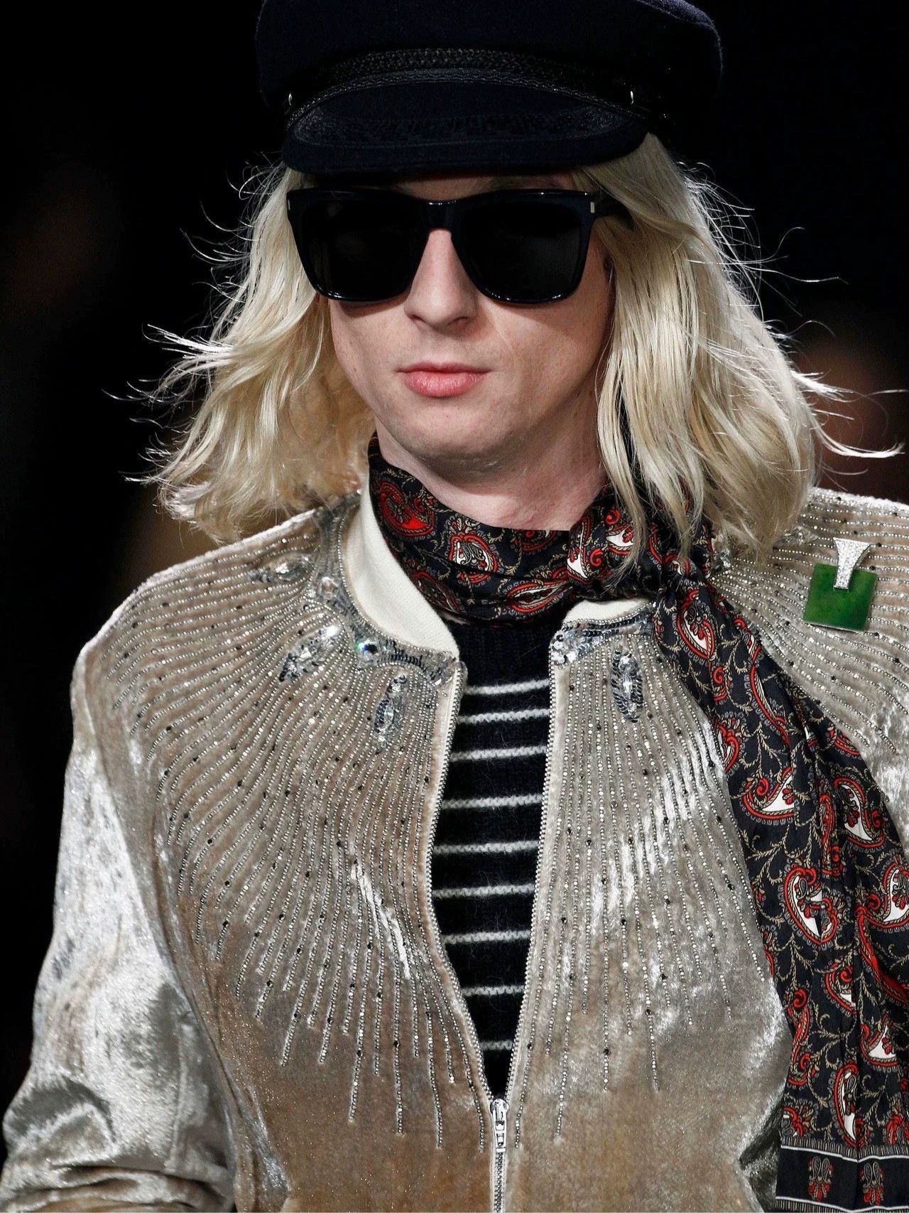 Saint Laurent Paris SLP16AW Saint Laurent Black Red Paisley Fringe Scarf Size ONE SIZE - 5 Thumbnail
