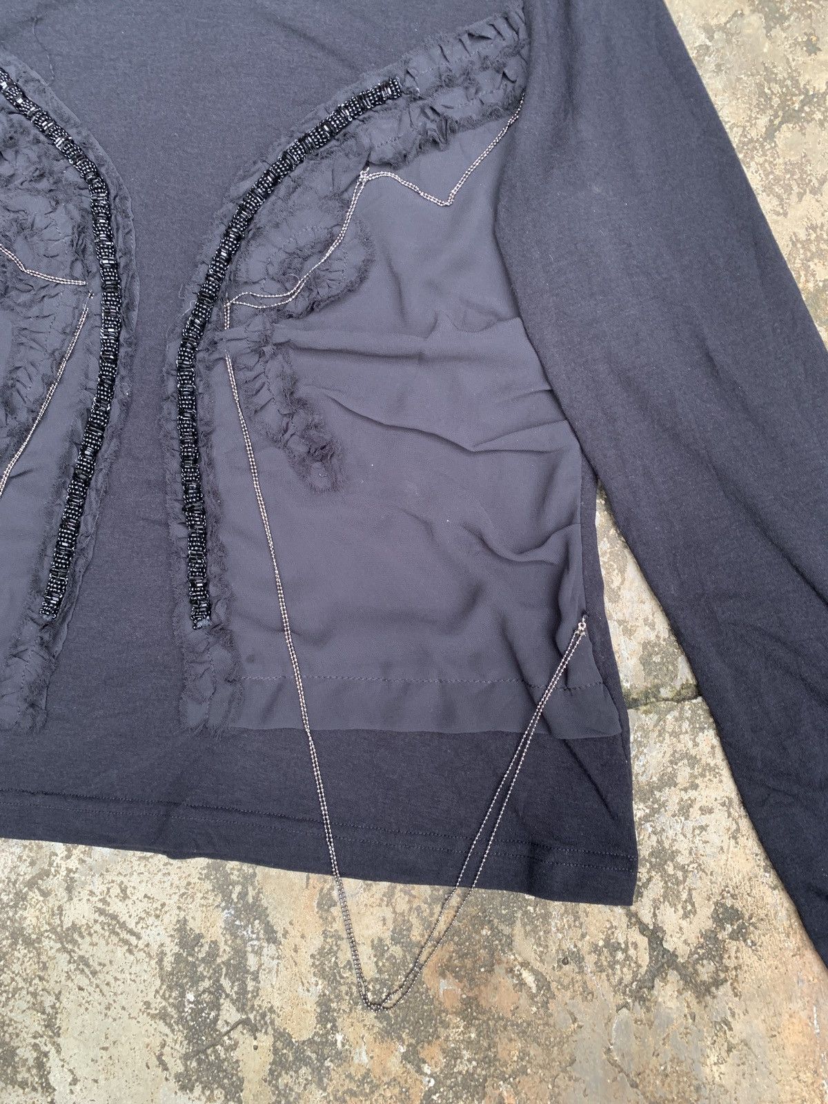 Japanese Brand × Le Grande Bleu (L.G.B.) y2k The Eimar Avant Garde Chain Beady Longsleeve Top Size L / US 10 / IT 46 - 3 Thumbnail