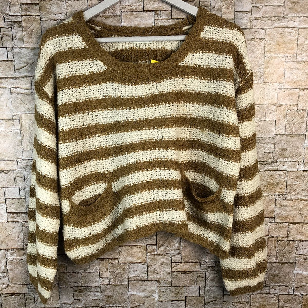 Japanese Brand × Solid and Striped Earth Music Econology Brown Stripe Knitwear #A1188 Size M / US 6-8 / IT 42-44 - 3 Thumbnail