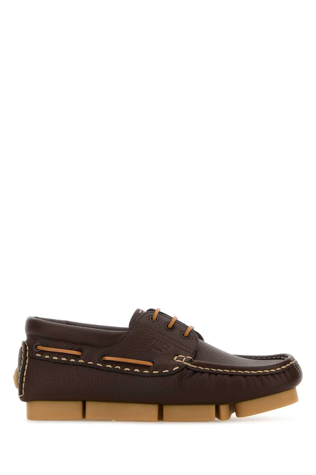 Fendi Chocolate Leather Fendi Deck Loafers Size US 8 / EU 41 - 1 Thumbnail