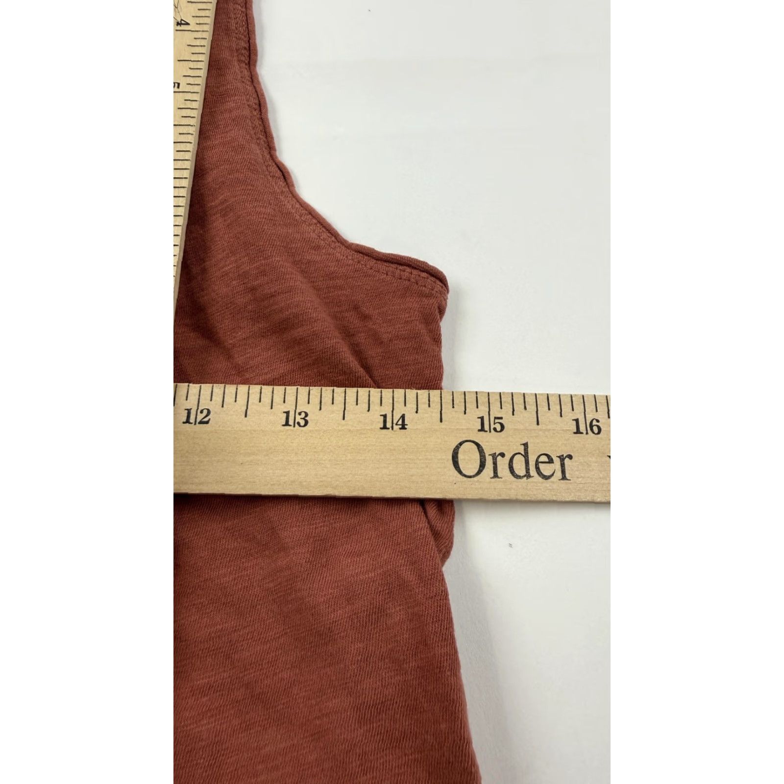 Madewell Madewell Shirt Womens XXS 2XS Rust Brown Slub V-Neck Pocket Sleeveless Tank Top Size XXS / US 00 / IT 34 - 6 Thumbnail