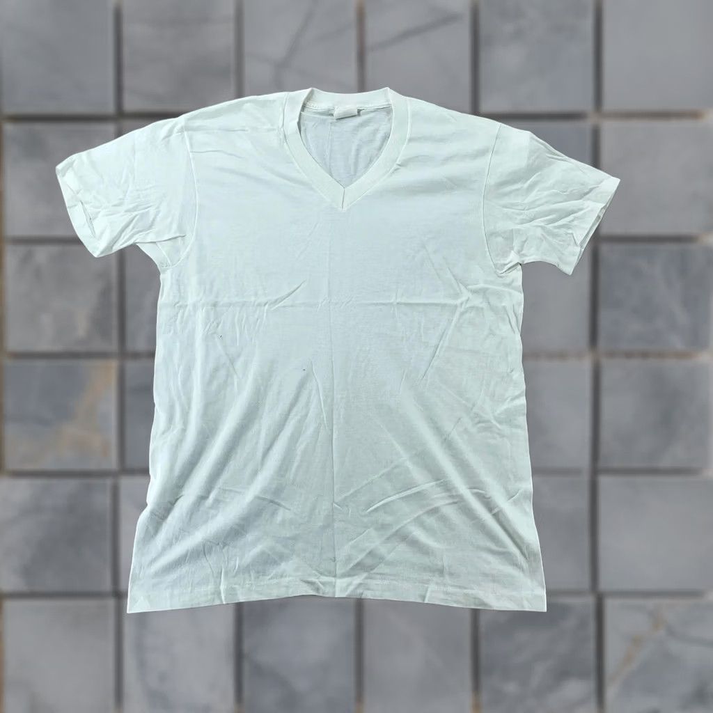 Sears VINTAGE Sears Golden Comfort Shirt M White Cotton Jersey Undershirt Sanfor Knit Tee Mens Exc. Preshrunk Blank White V-Neck Size US M / EU 48-50 / 2 - 1 Thumbnail